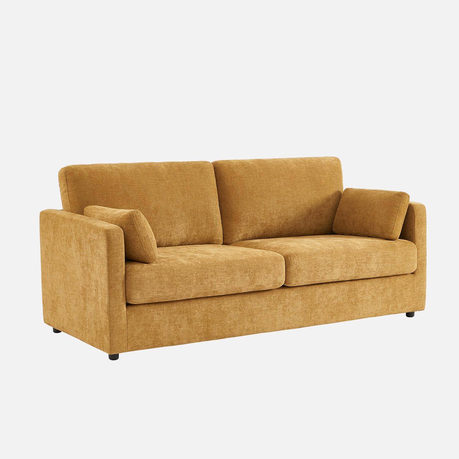Dwuosobowa sofa z zdejmowanym pokrowcem, kolor ochra, dł. 198 x gł. 88 x wys. 85 cm – Neo,sweeek,Photo6