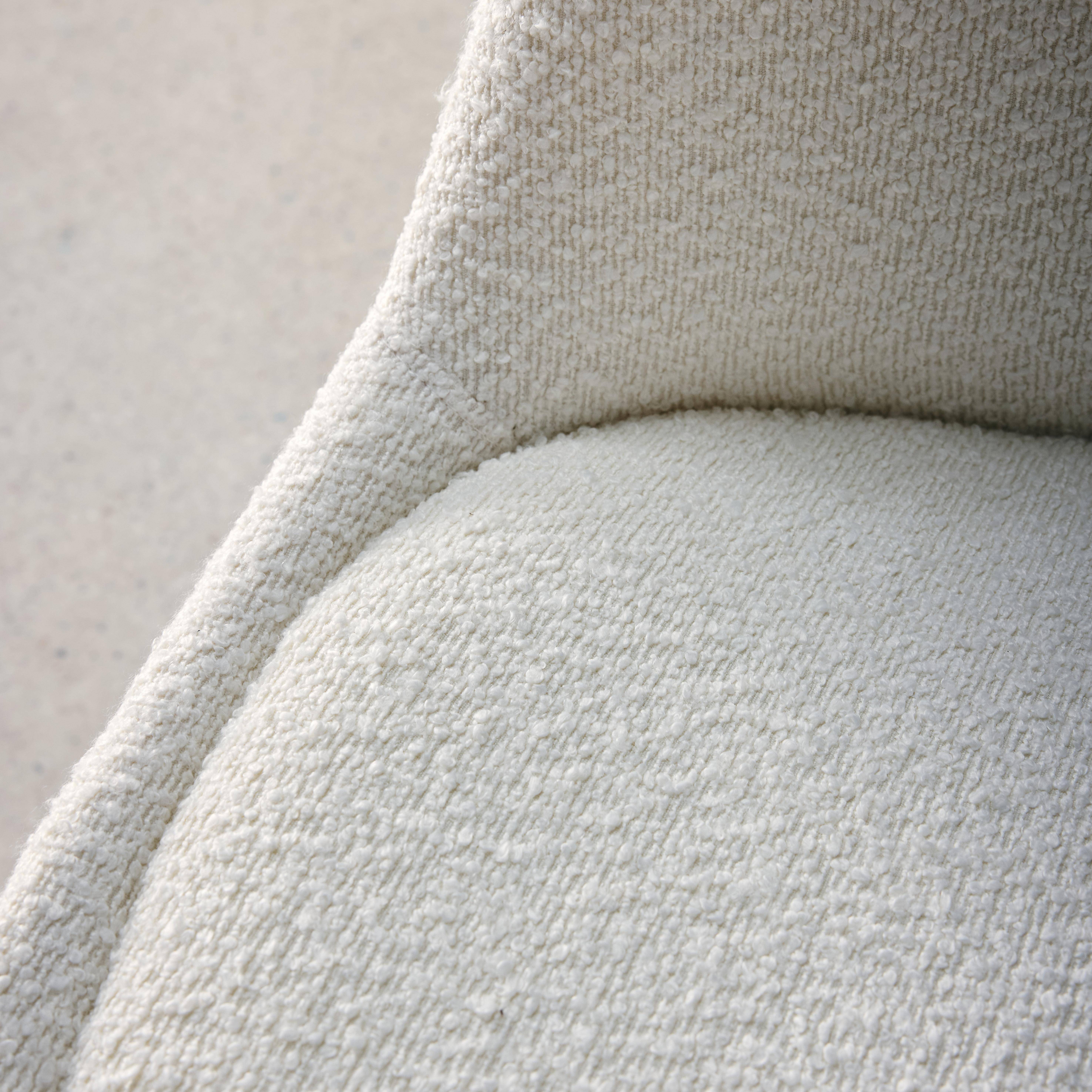 4er-Set skandinavische Stühle mit strukturiertem Bouclé-Bezug, weiß, Beine aus Buchenholz - Nils Photo3