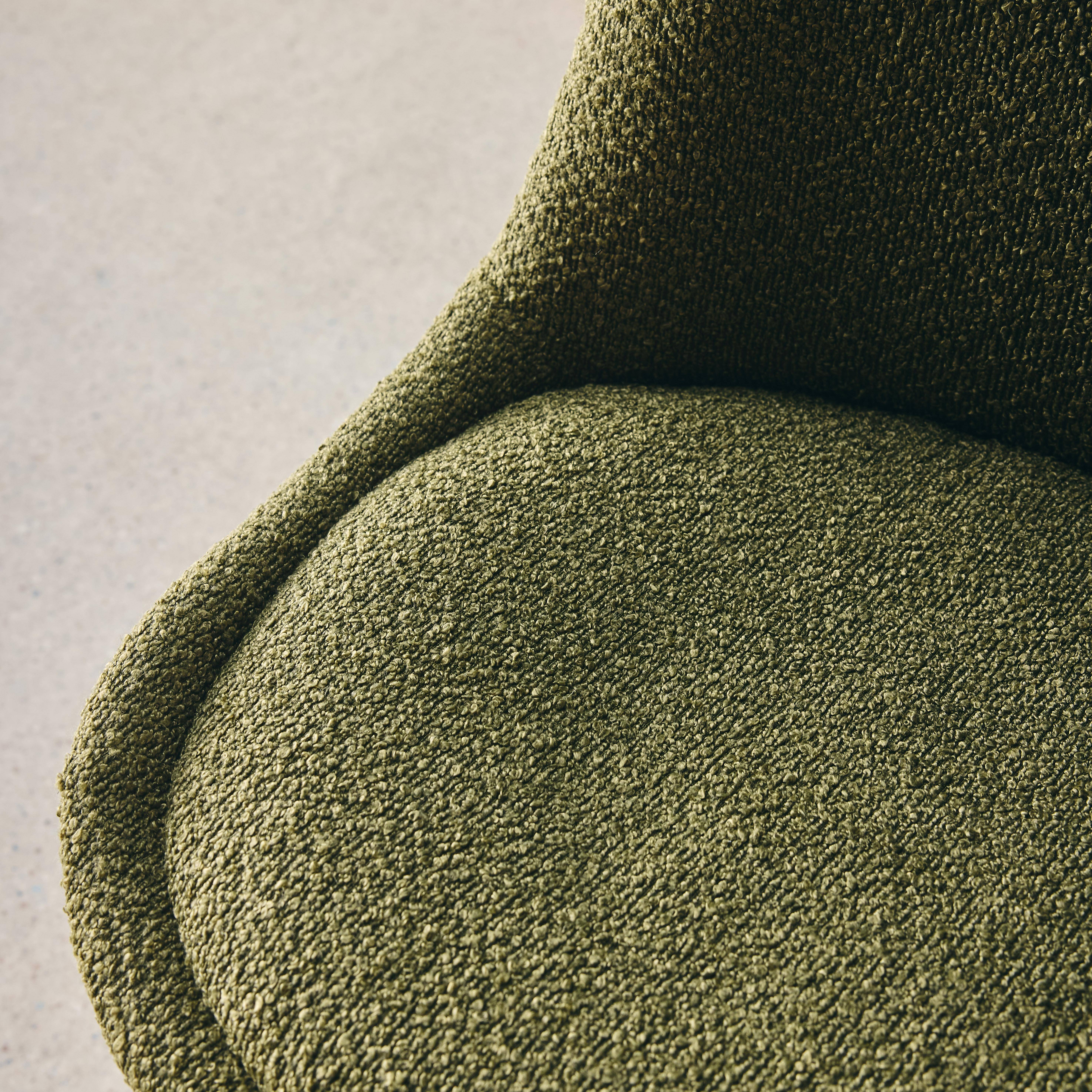 4er-Set skandinavische Stühle mit strukturiertem Bouclé-Bezug, khaki, Beine aus Buchenholz - Nils Photo3