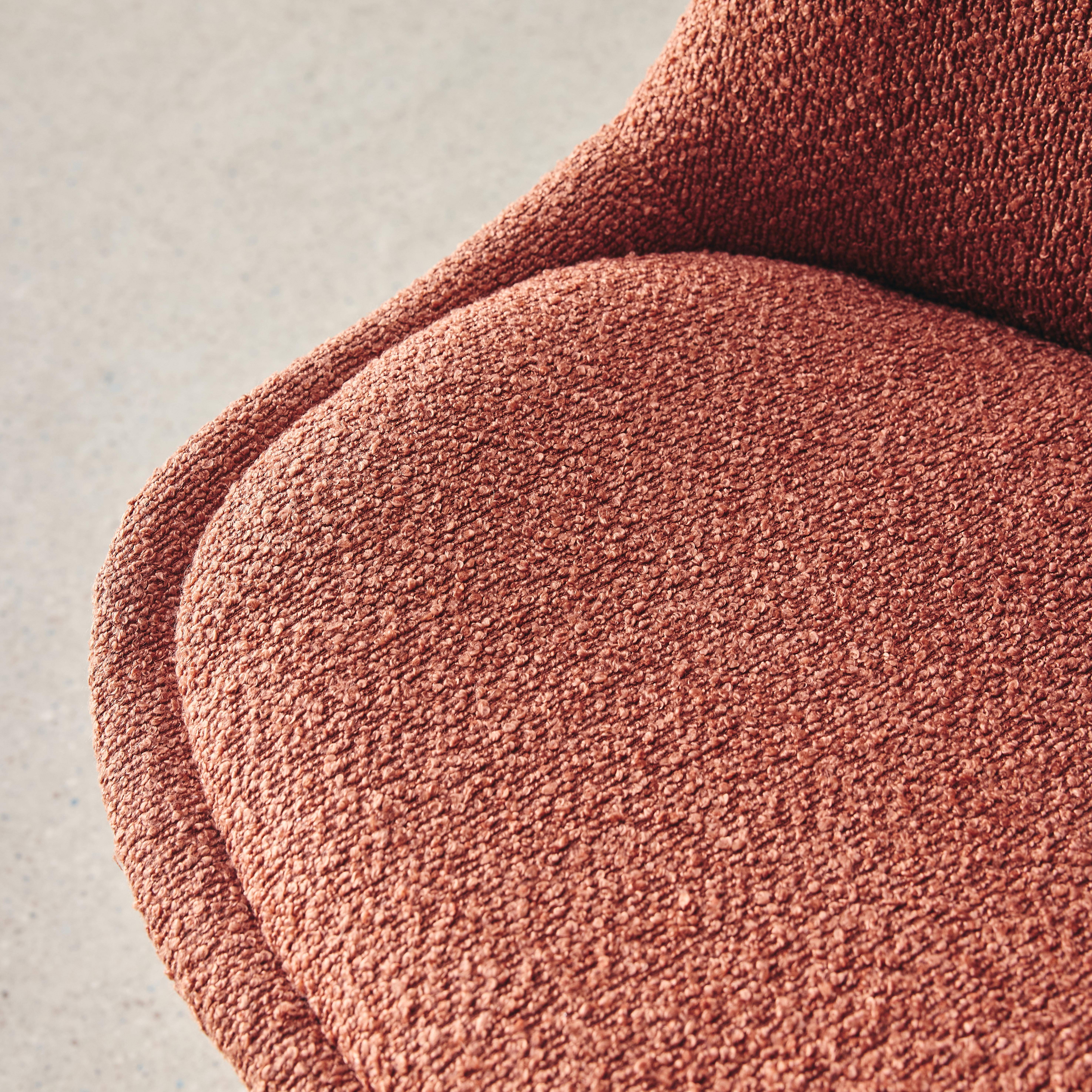 4er-Set skandinavische Stühle mit strukturiertem Bouclé-Bezug, terrakotta, Beine aus Buchenholz - Nils Photo3