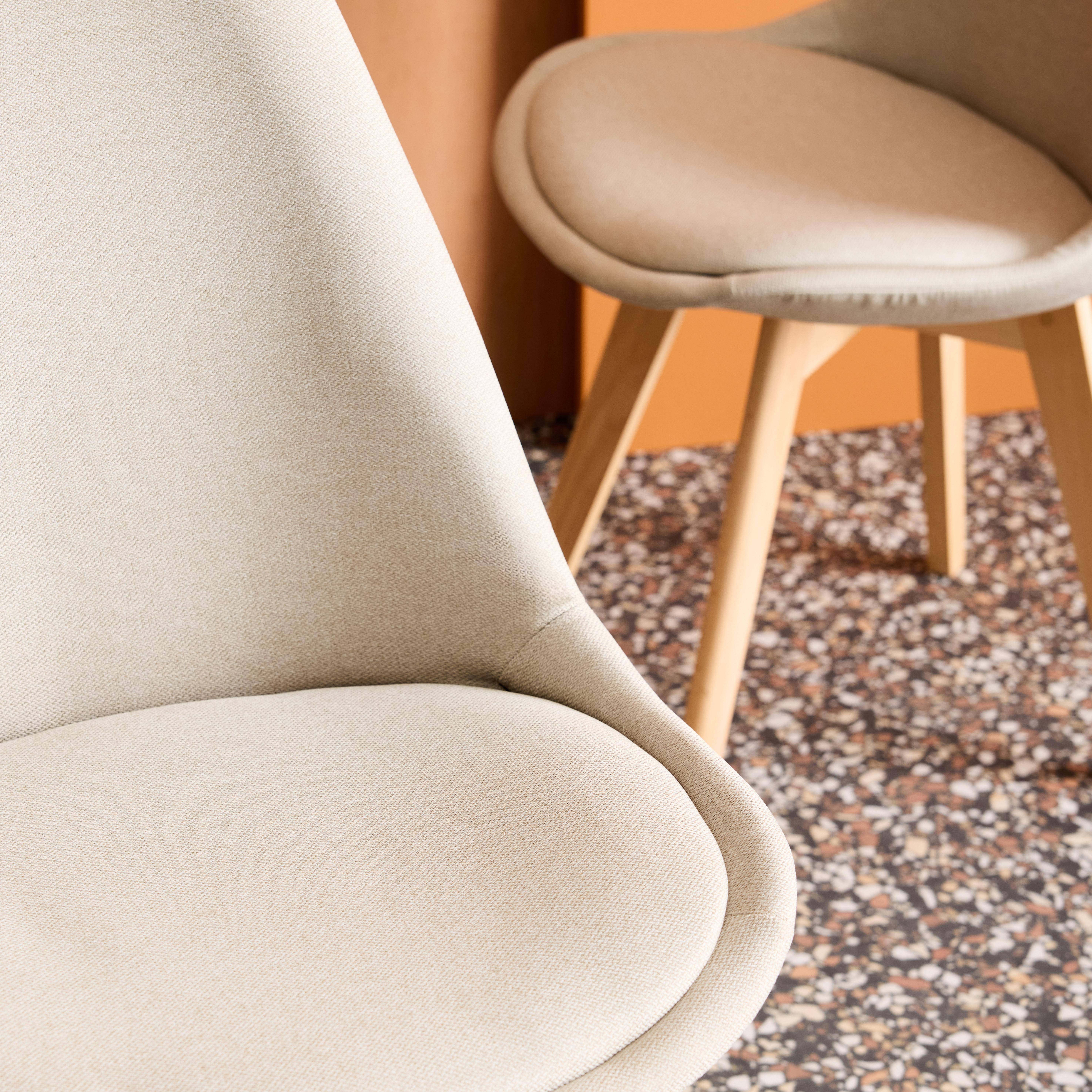 4er-Set skandinavische Stühle mit Stoffbezug, taupe, Beine aus Buchenholz - Nils Photo4