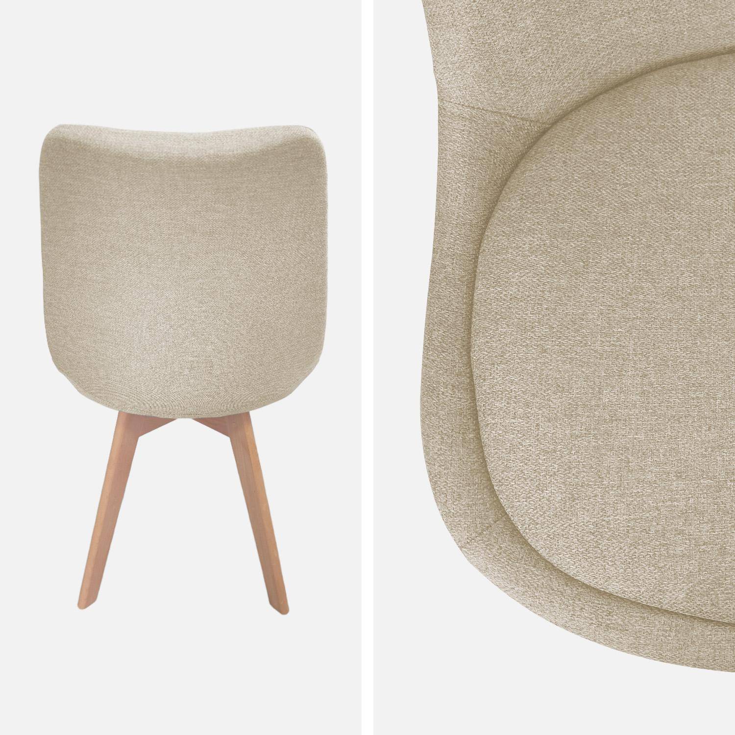 Lot de 4 chaises scandinaves revêtement tissu taupe, pieds bois de hêtre - Nils,sweeek,Photo4