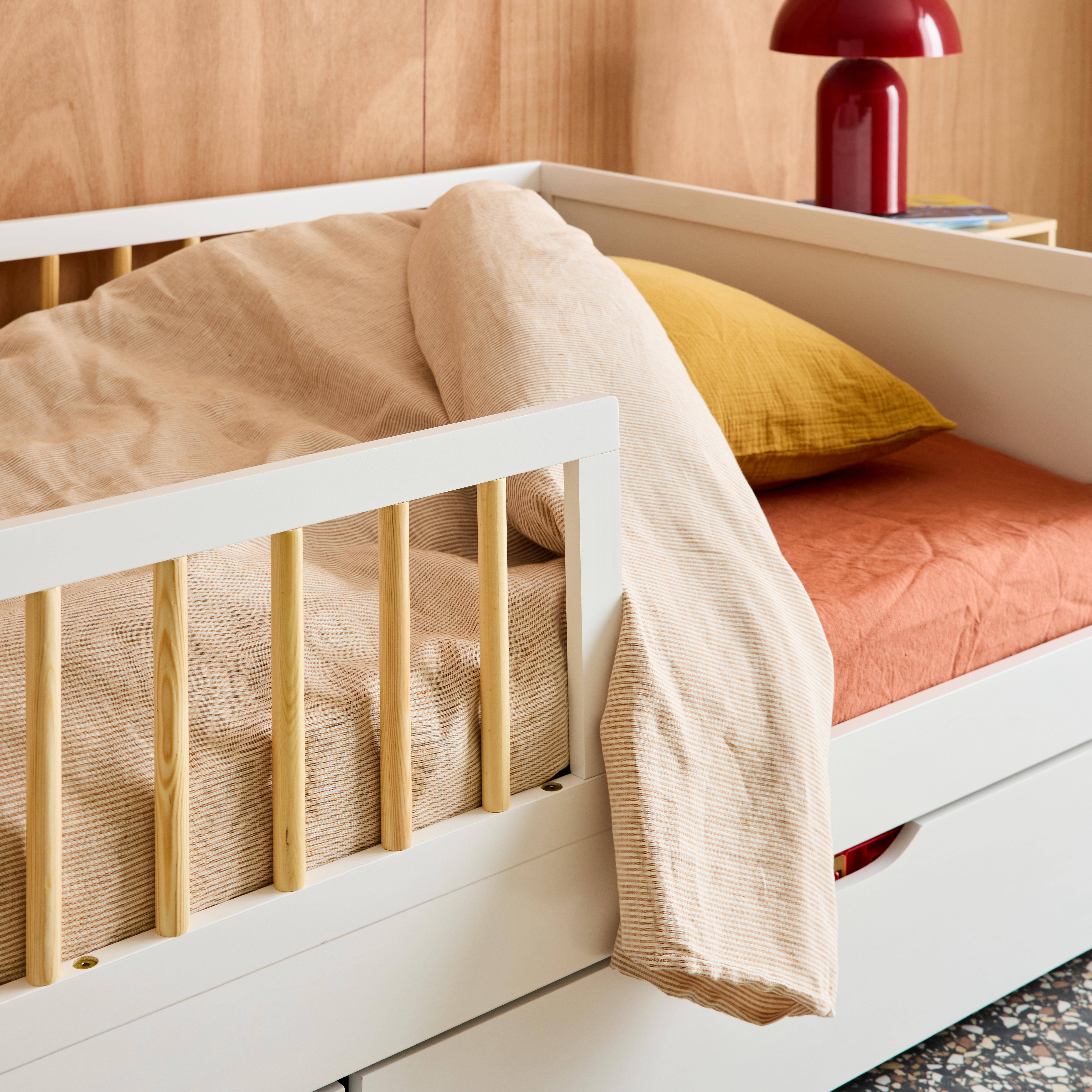 Letto bambino 90cm pino naturale rete a doghe inclusa Bianco - 195x95.5x60 cm Photo3