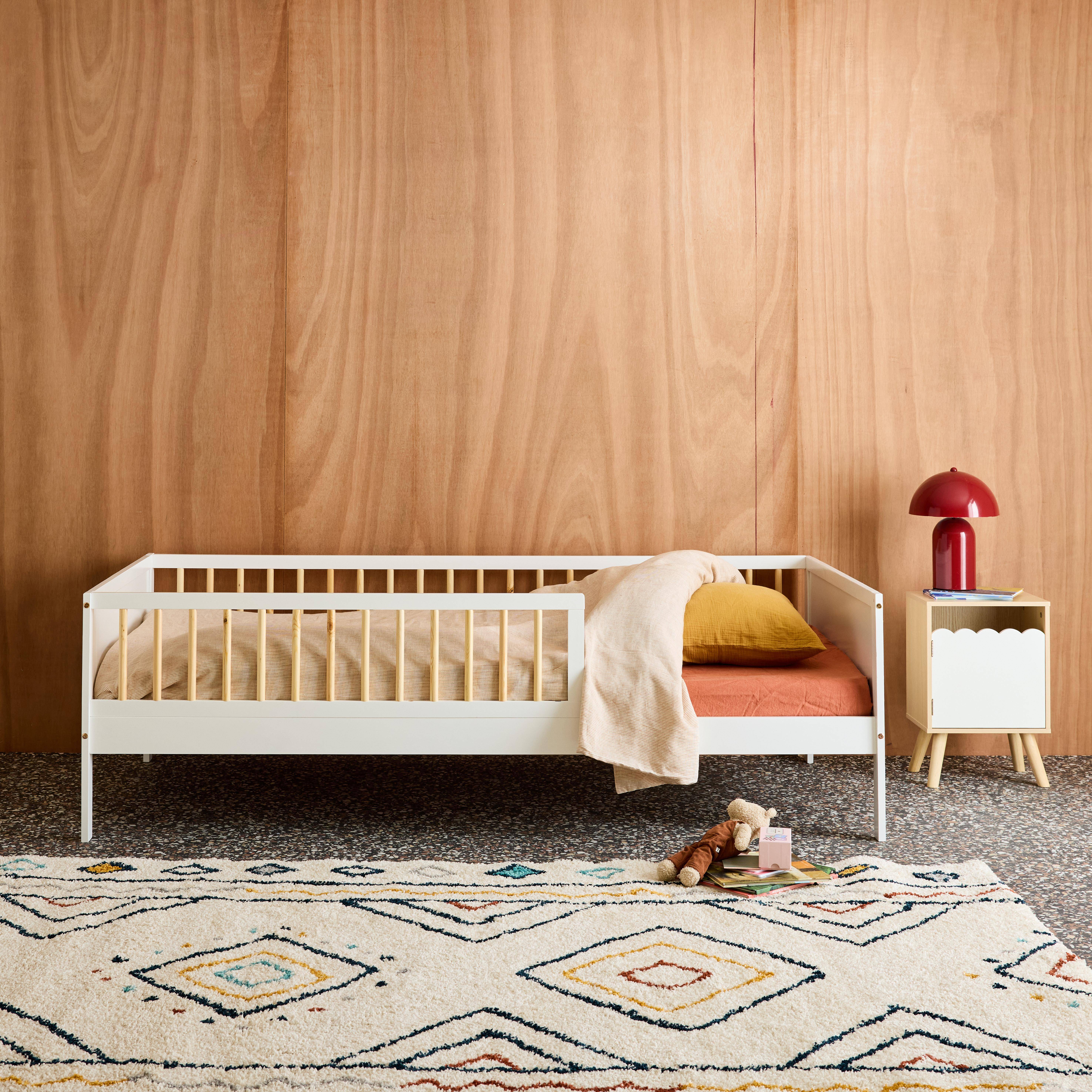 Letto bambino 90cm pino naturale rete a doghe inclusa Bianco - 195x95.5x60 cm Photo1