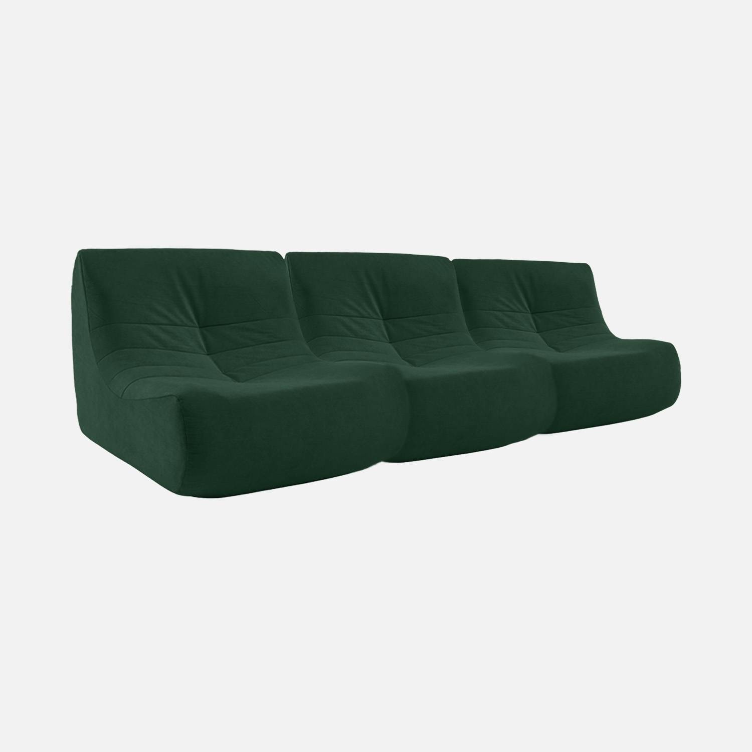 Chauffeuse velours 3 places vert
