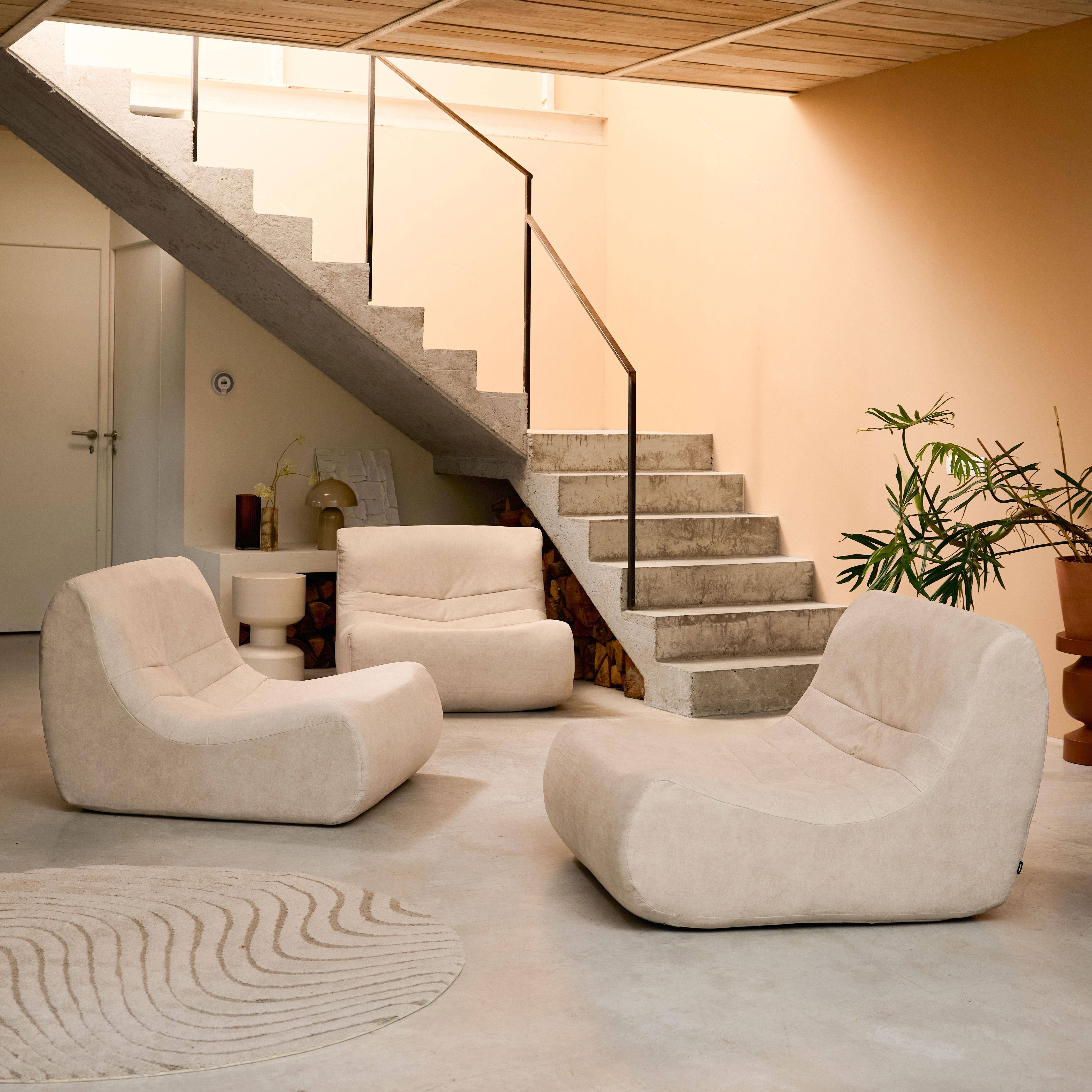 Divano modulare velluto, 3 posti, Sokol velluto, Beige, 91x105x72 cm,sweeek,Photo1