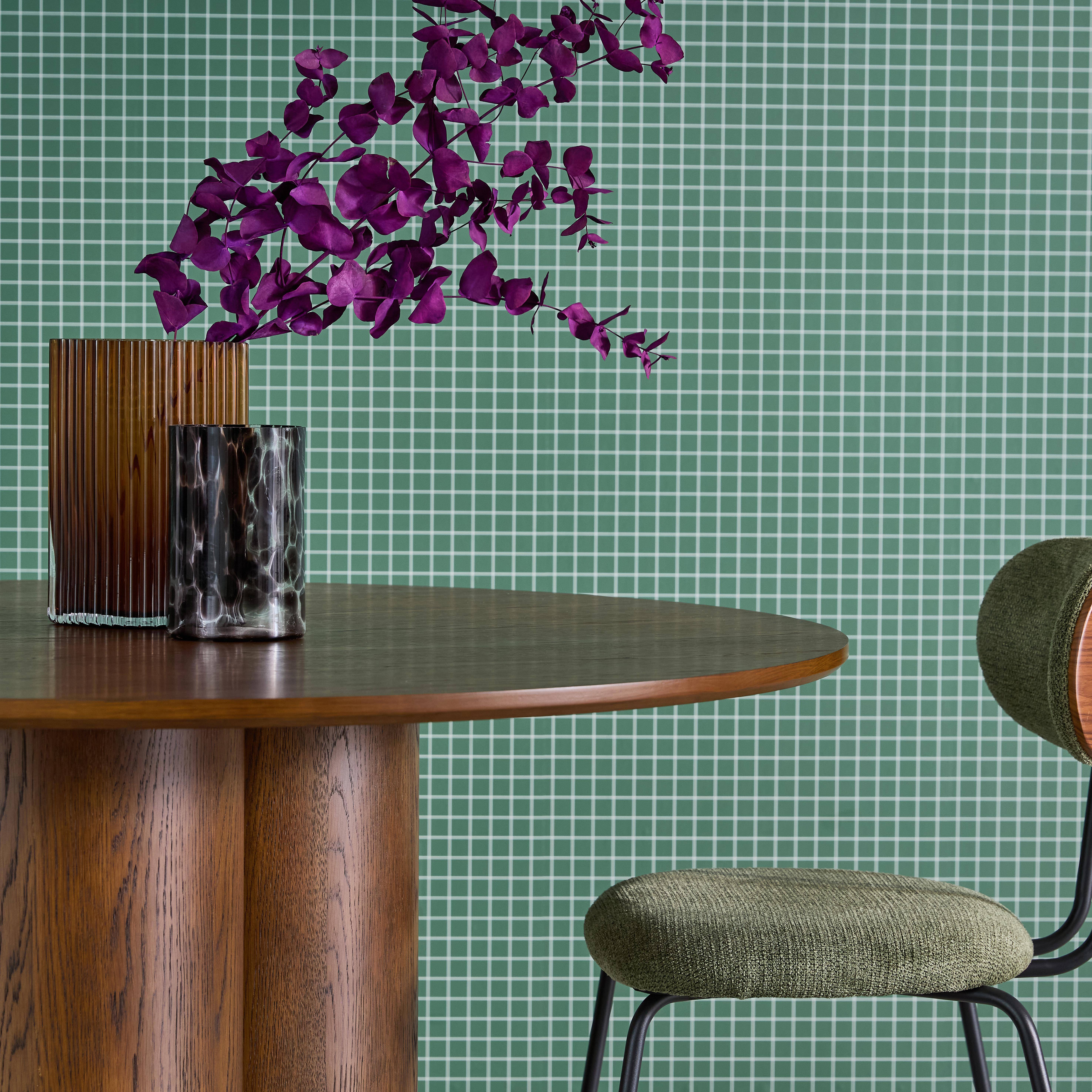 Runder Esstisch Hevea-Holz und Eichenfurnier nussbaumfarben für 4 Personen Ø130 cm - Leonore Photo3