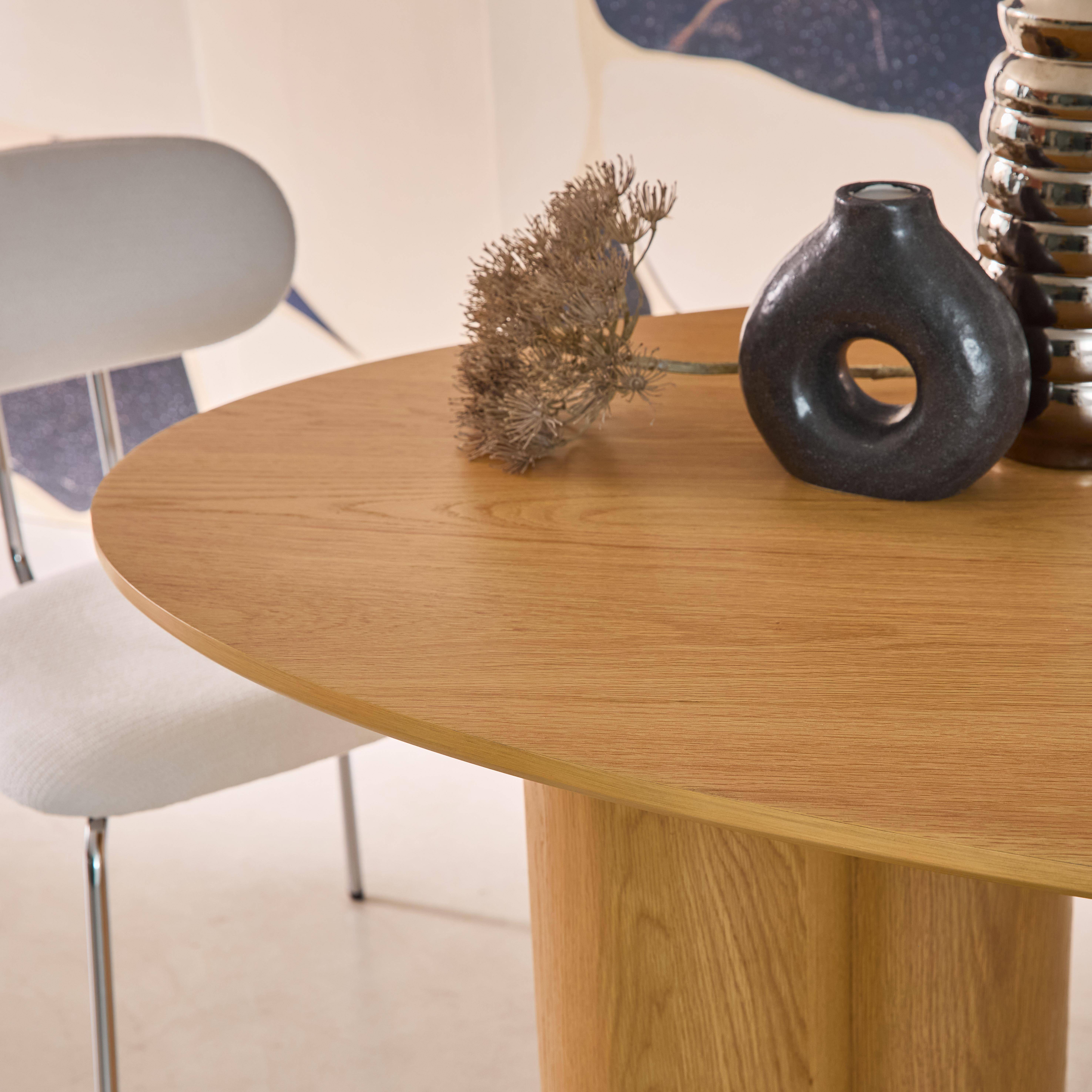 Ovaler Esstisch aus Heveaholz und Eichenfurnier naturfarben 8 Plätze 220 cm - Leonore Photo4