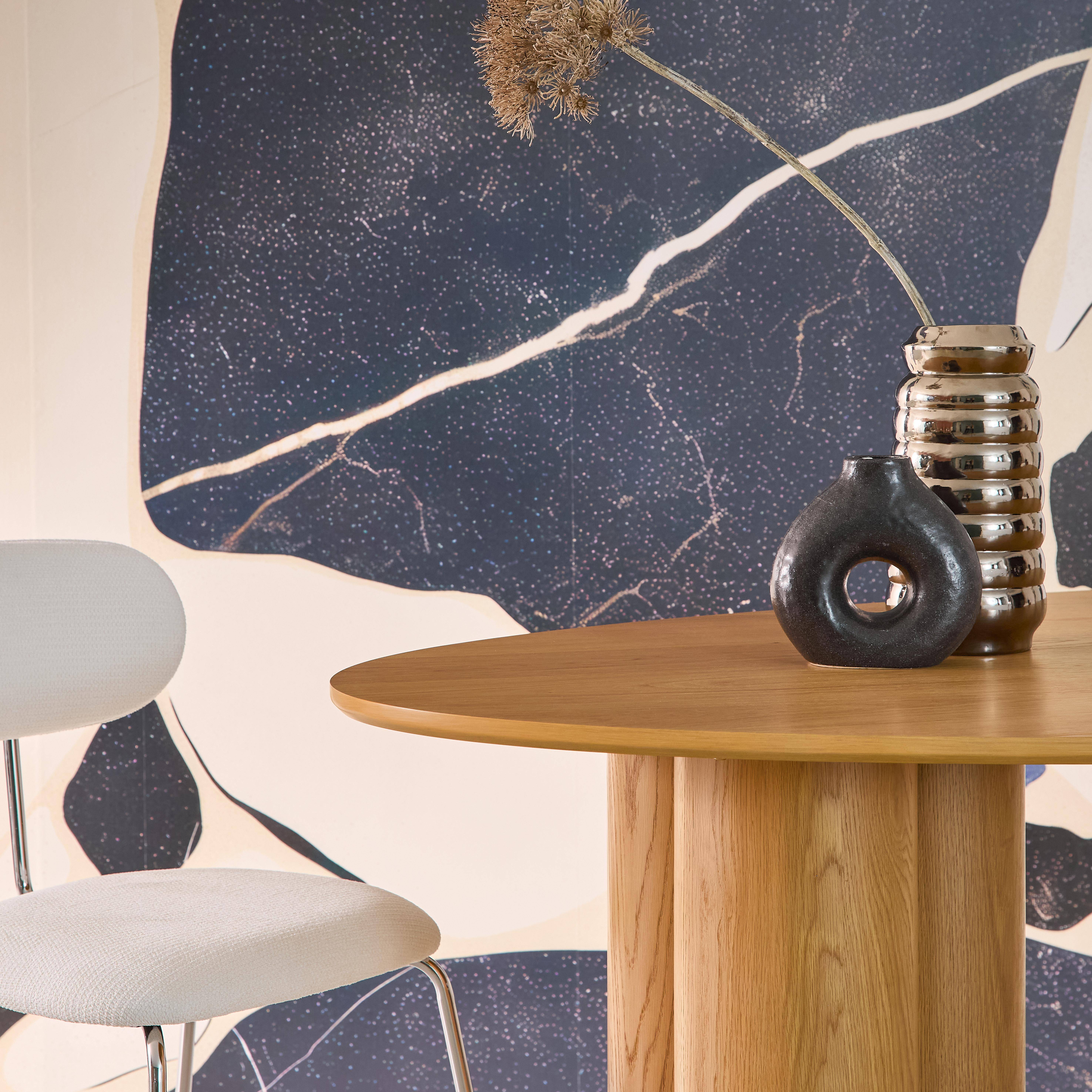 Ovaler Esstisch aus Heveaholz und Eichenfurnier naturfarben 8 Plätze 220 cm - Leonore Photo3