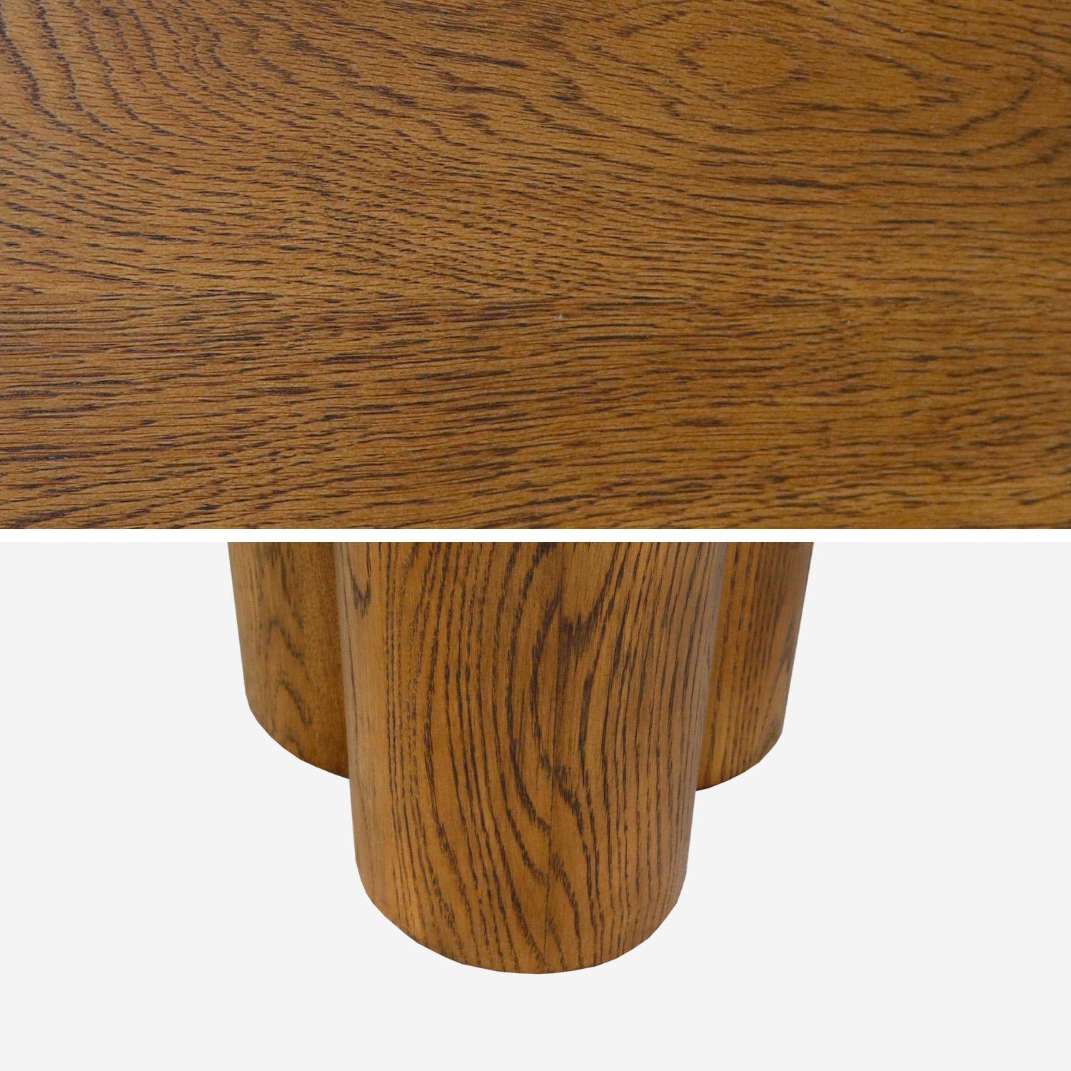 Mesa de comedor ovalada de madera de hévea para 8 personas, 220cm, Leonore, Madera de nogal, 220x110x73 cm,sweeek,Photo3