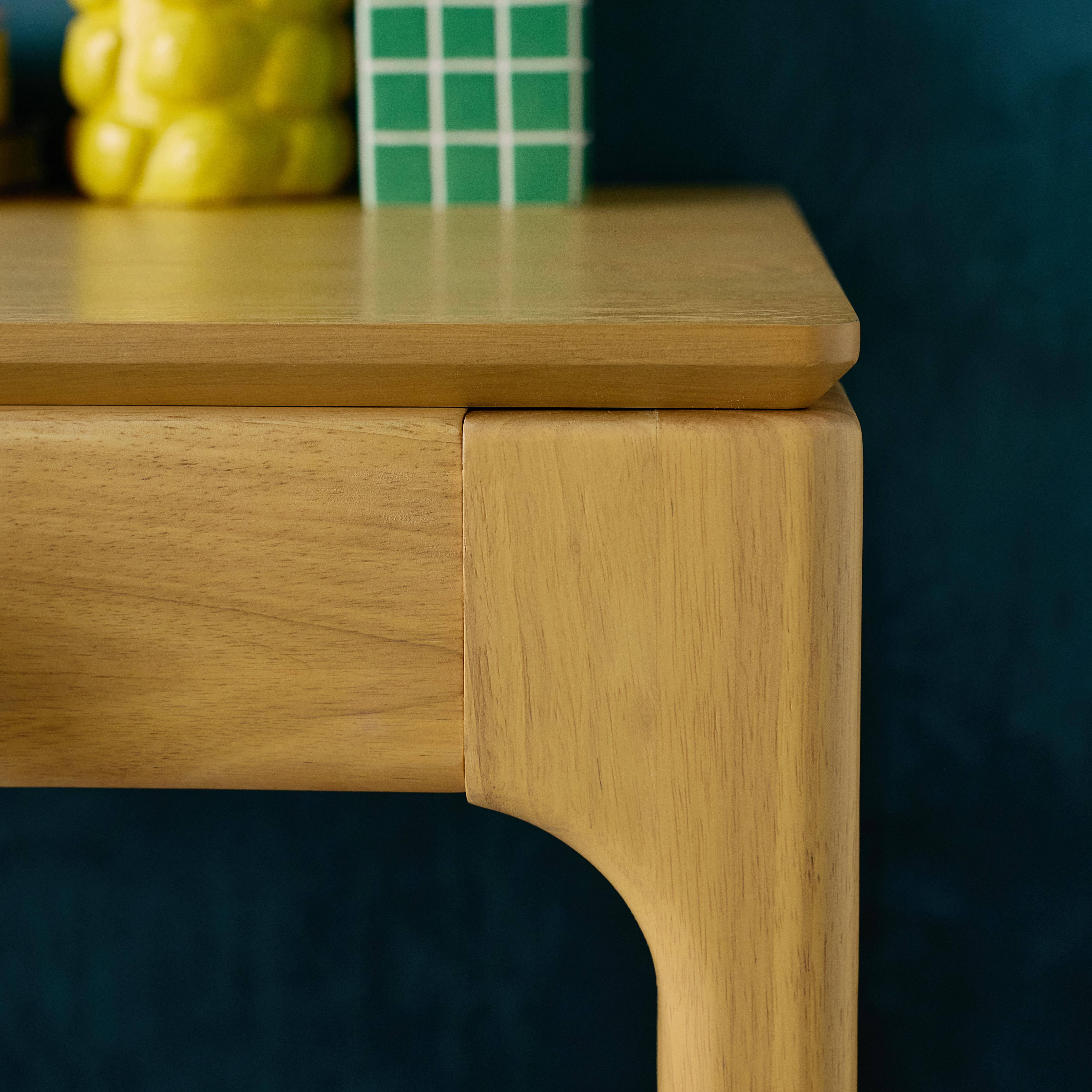 Rubberwood desk with ash veneer and 2 natural drawers - L 120 x W 60 x H 76 cm - Alienor Photo4