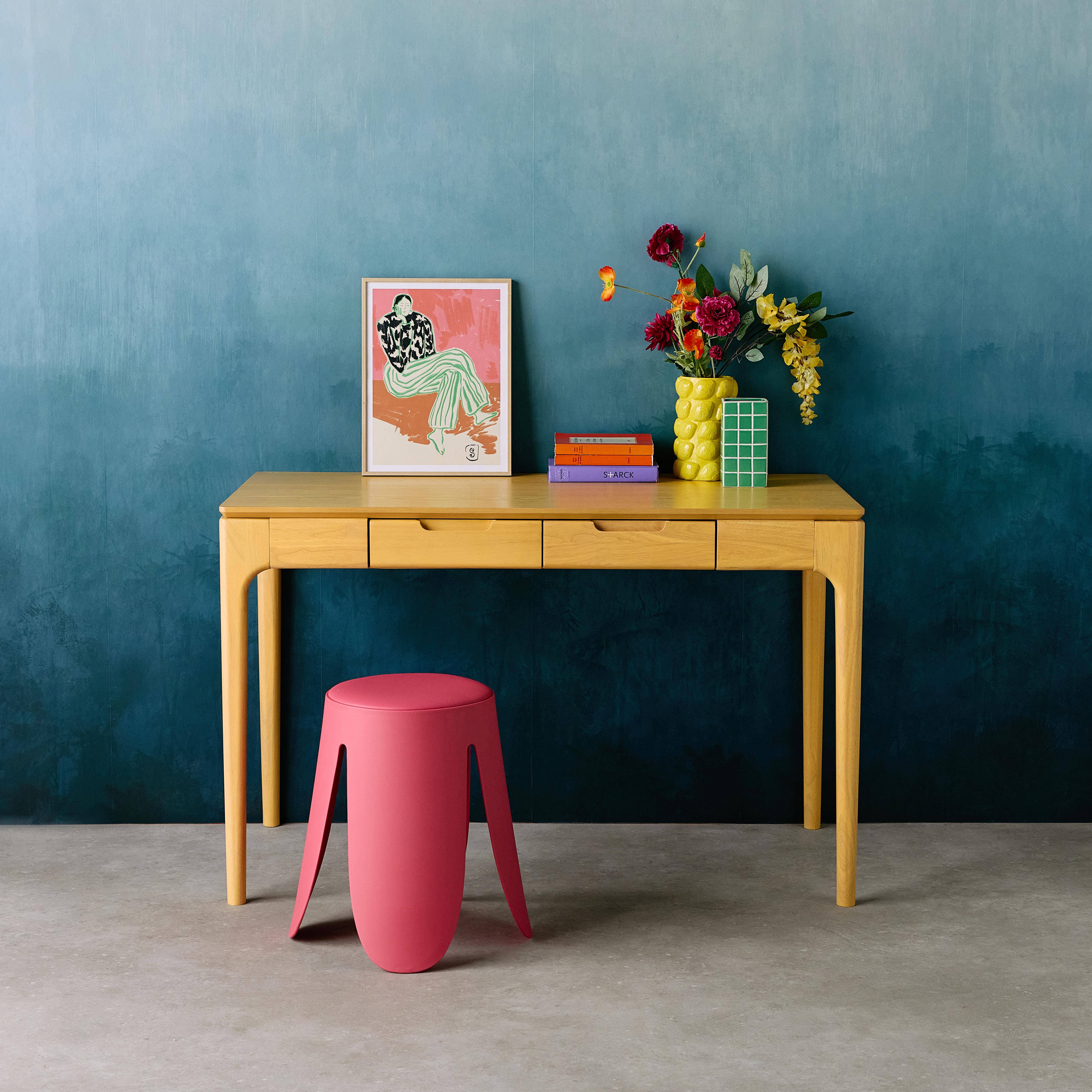 Tafel bureau essenfineer naturel 2 lades - L 120 x B 60 x H 76 cm - Alienor Photo1