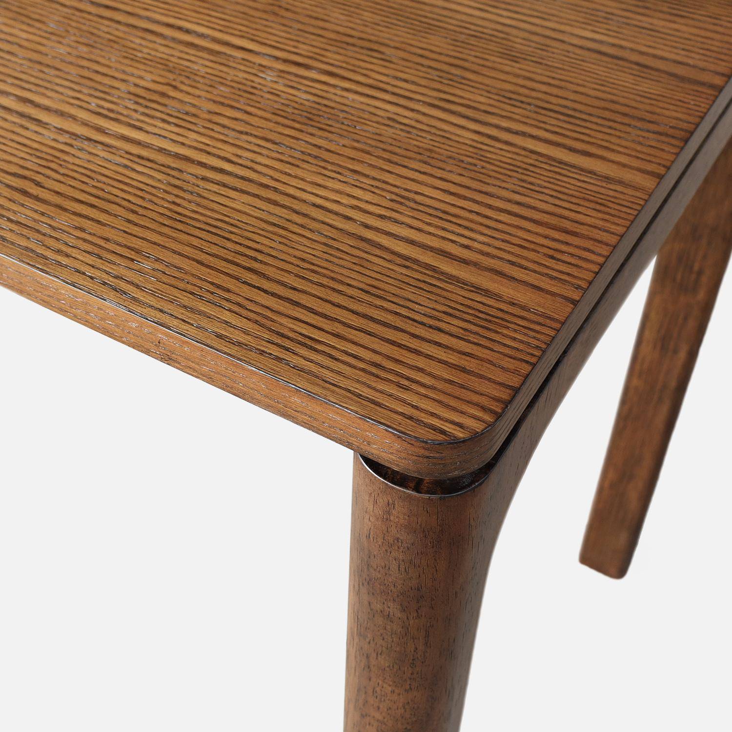 Escritorio de madera de hevea con chapa de roble, 1 cajón, Garance, Madera de nogal, 120x60x75 cm Photo4