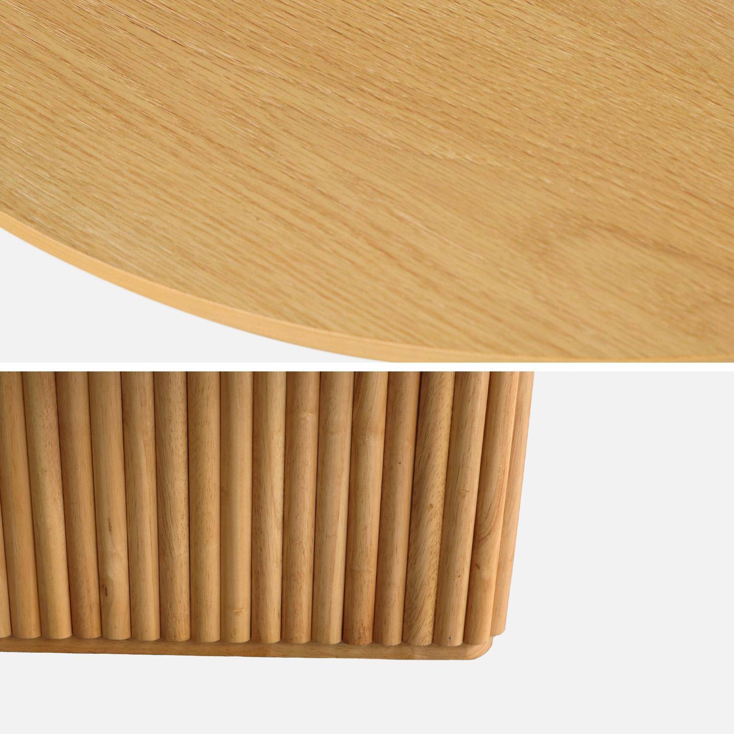 Mesa de centro ovalada de madera de hevea con chapa de roble, Gabrielle, Roble, 122x65x35 cm Photo3