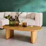 Wydłużony stolik kawowy z drewna kauczukowego z okleiną dębową – dł. 122 x szer. 65 x wys. 35 cm – Gabrielle Photo1 Wydłużony stolik kawowy z drewna kauczukowego z okleiną dębową – dł. 122 x szer. 65 x wys. 35 cm – Gabrielle Photo1