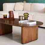 Oblong Coffee Table in Rubberwood and Oak Veneer – Walnut Stain , L 122 x W 65 x H 35 cm – Gabrielle Photo2 Oblong Coffee Table in Rubberwood and Oak Veneer – Walnut Stain , L 122 x W 65 x H 35 cm – Gabrielle Photo2