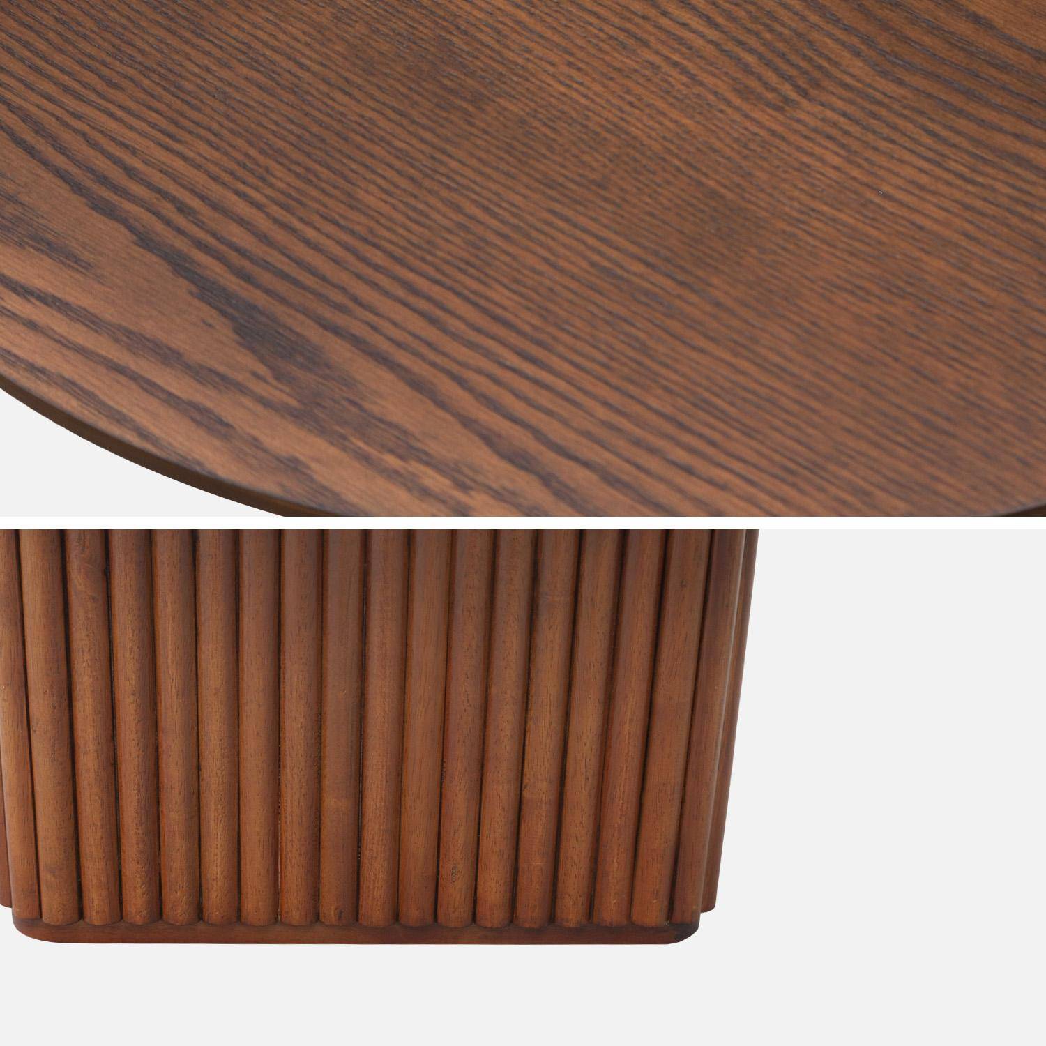 Mesa de centro ovalada de madera de hevea con chapa de roble, Gabrielle, Madera de nogal, 122x65x35 cm Photo3
