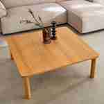 Mesa de centro cuadrada de madera de hevea con chapa de roble, Solene, Natural, 180x100x74.5 cm Photo2 Mesa de centro cuadrada de madera de hevea con chapa de roble, Solene, Natural, 180x100x74.5 cm Photo2