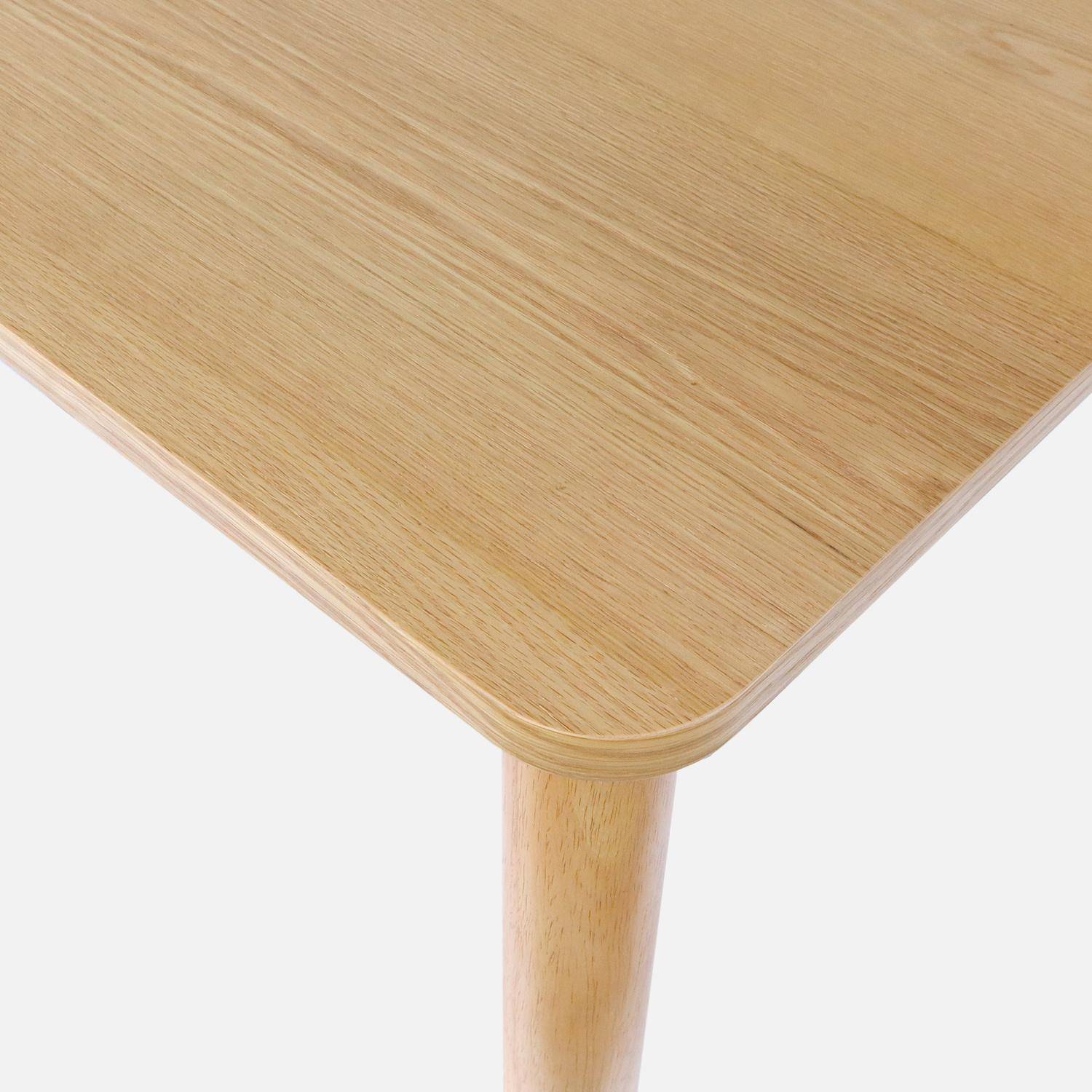 Tavolino quadrato in legno di hevea impiallacciato in quercia, Solene, Marrone naturale, 180x100x74.5 cm,sweeek,Photo3