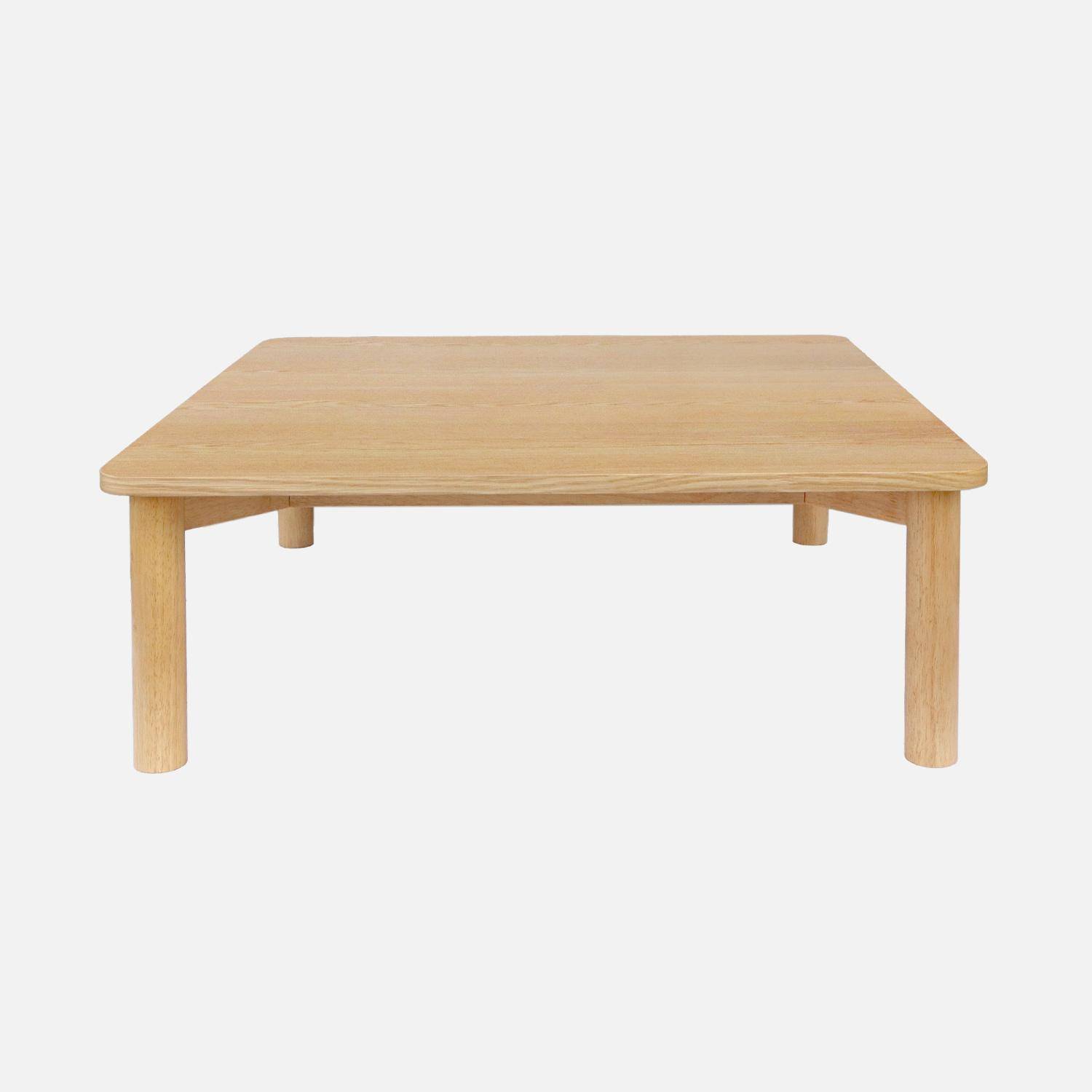 Tavolino quadrato in legno di hevea impiallacciato in quercia, Solene, Marrone naturale, 180x100x74.5 cm,sweeek,Photo2