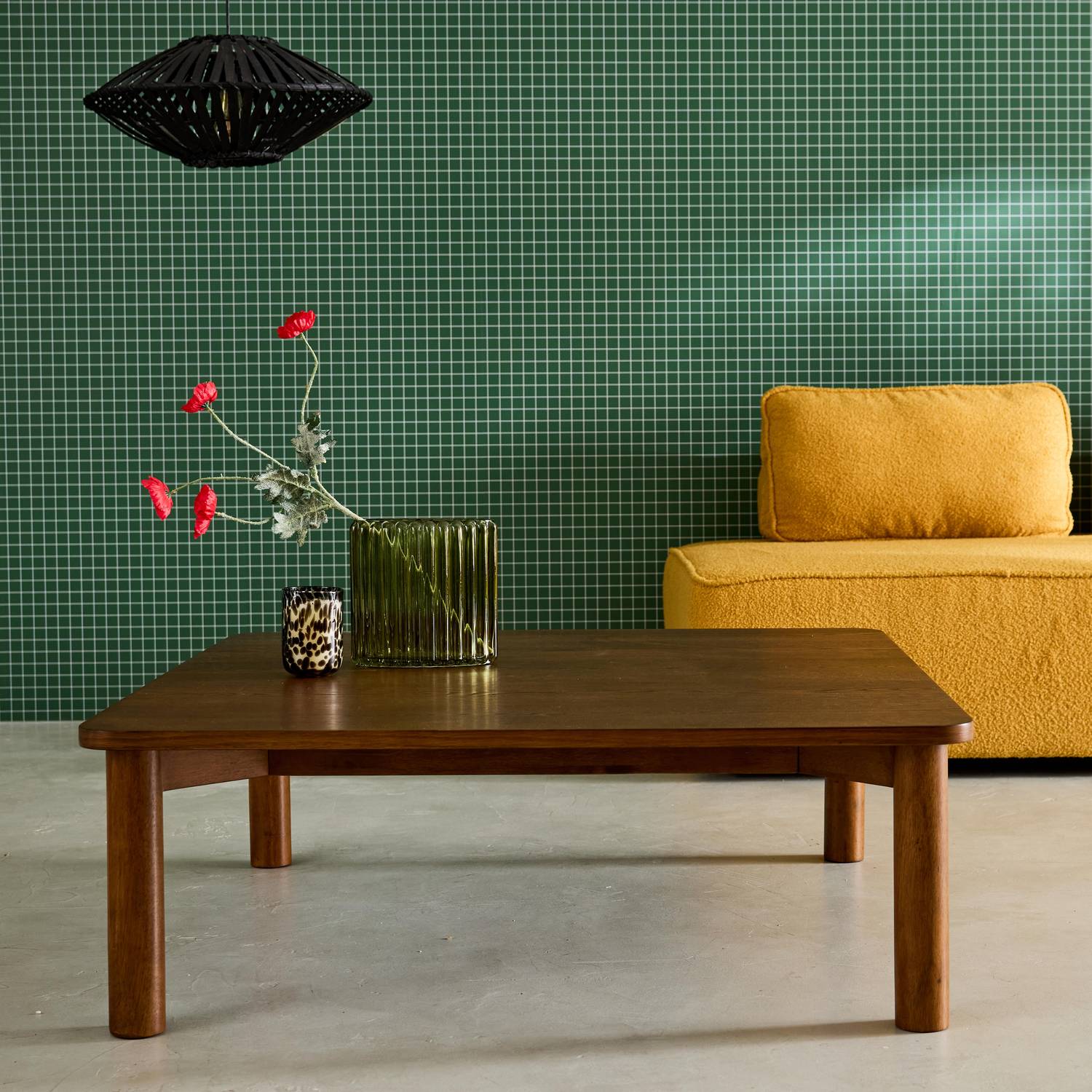 Table basse carrée bois d'hévéa placage chêne noyer - 100 x 100 x 35 cm - Solène Photo1 Table basse carrée bois d'hévéa placage chêne noyer - 100 x 100 x 35 cm - Solène Photo1