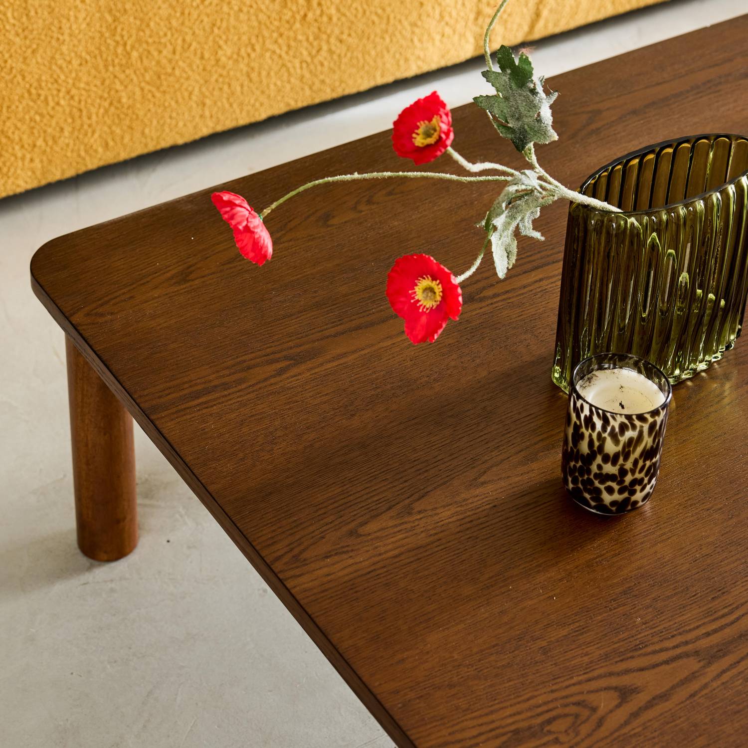 Table basse carrée bois d'hévéa placage chêne noyer - 100 x 100 x 35 cm - Solène Photo3 Table basse carrée bois d'hévéa placage chêne noyer - 100 x 100 x 35 cm - Solène Photo3