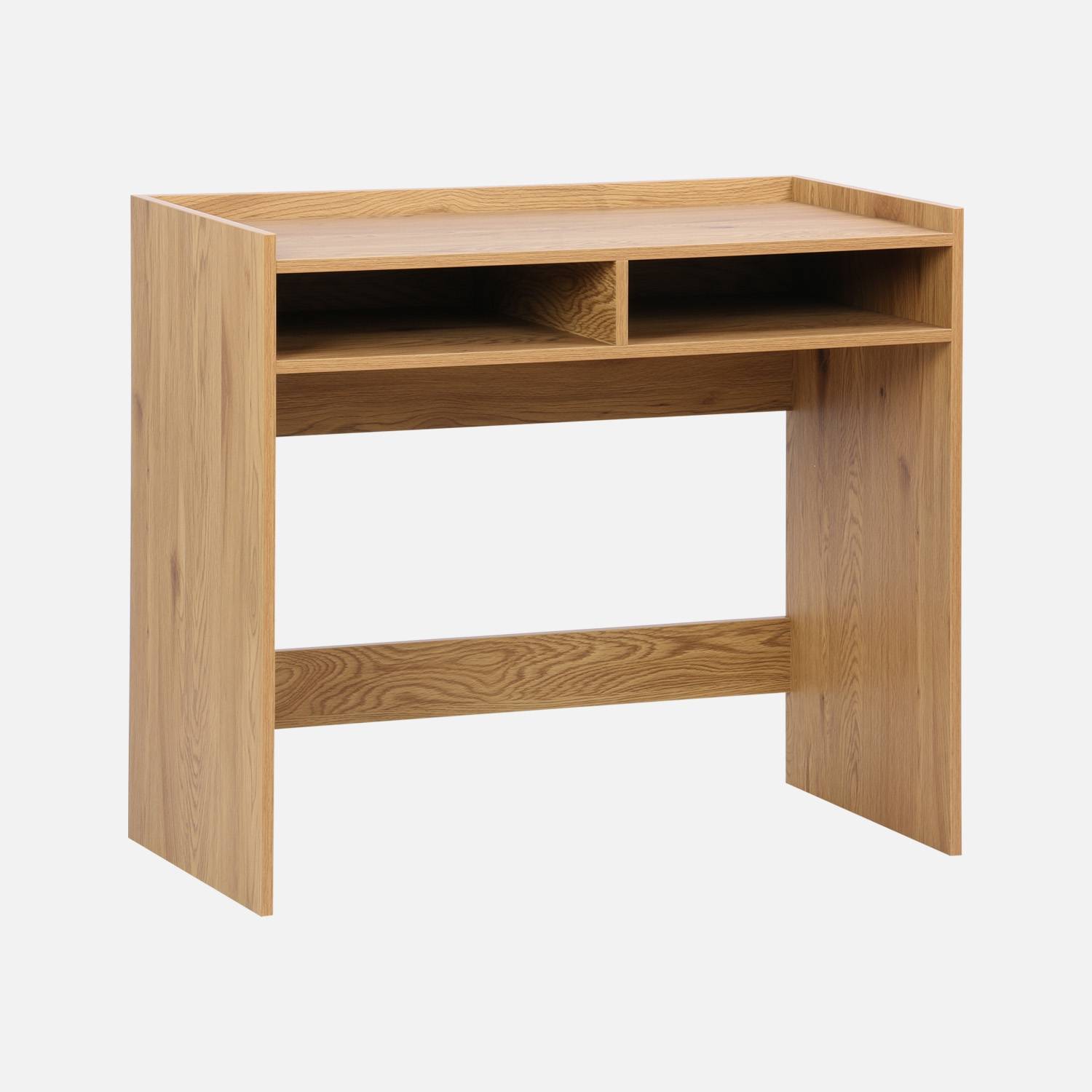 Bureau décor bois 2 casiers de rangement chêne