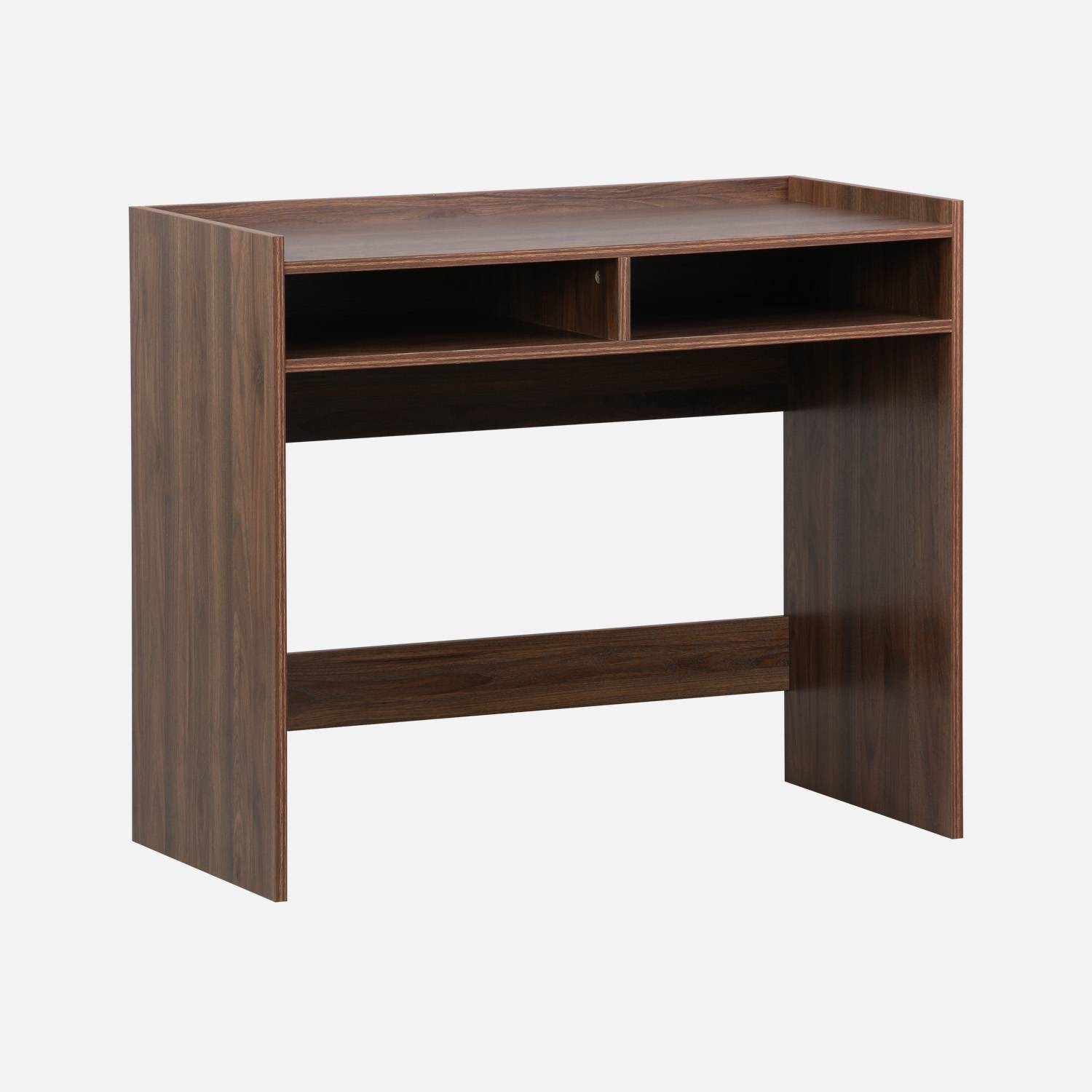 Bureau décor bois 2 casiers de rangement noyer