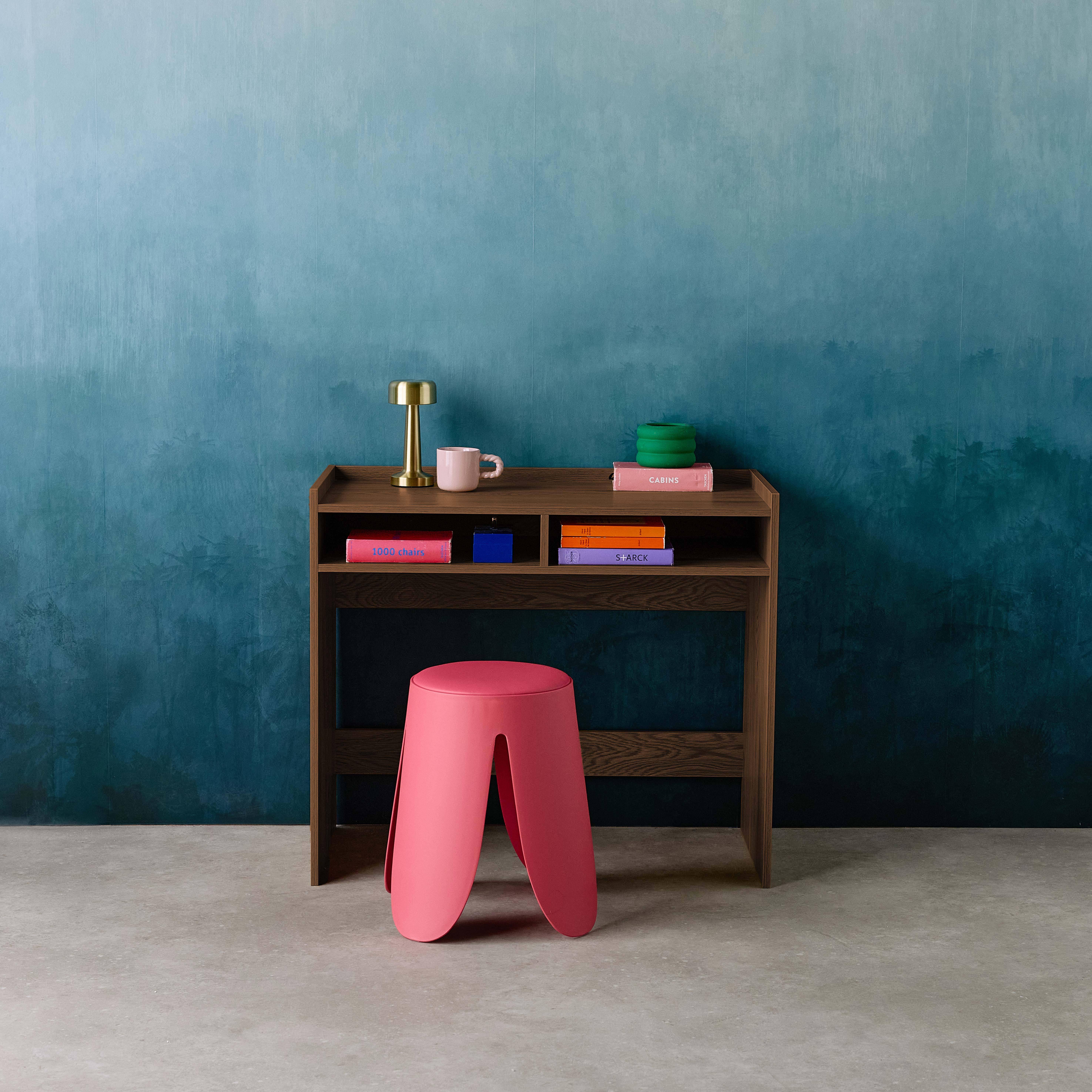 Bureau walnoothout decor, 2 opbergvakken - L 90 x P 45 x H 78 cm - Jules,sweeek,Photo1