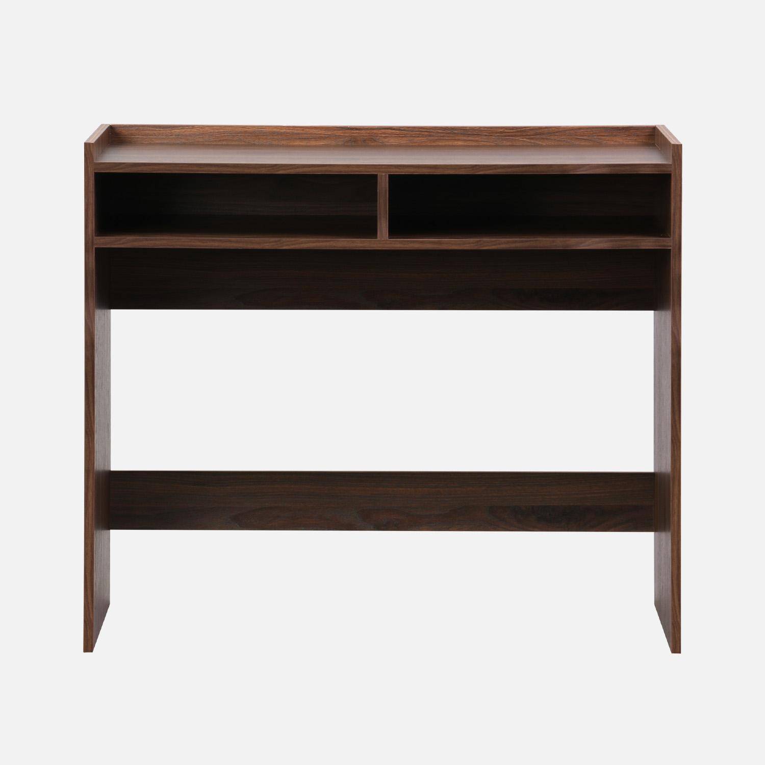Bureau décor bois 2 casiers de rangement noyer - L 90 x P 45 x H 78 cm - Jules Photo2