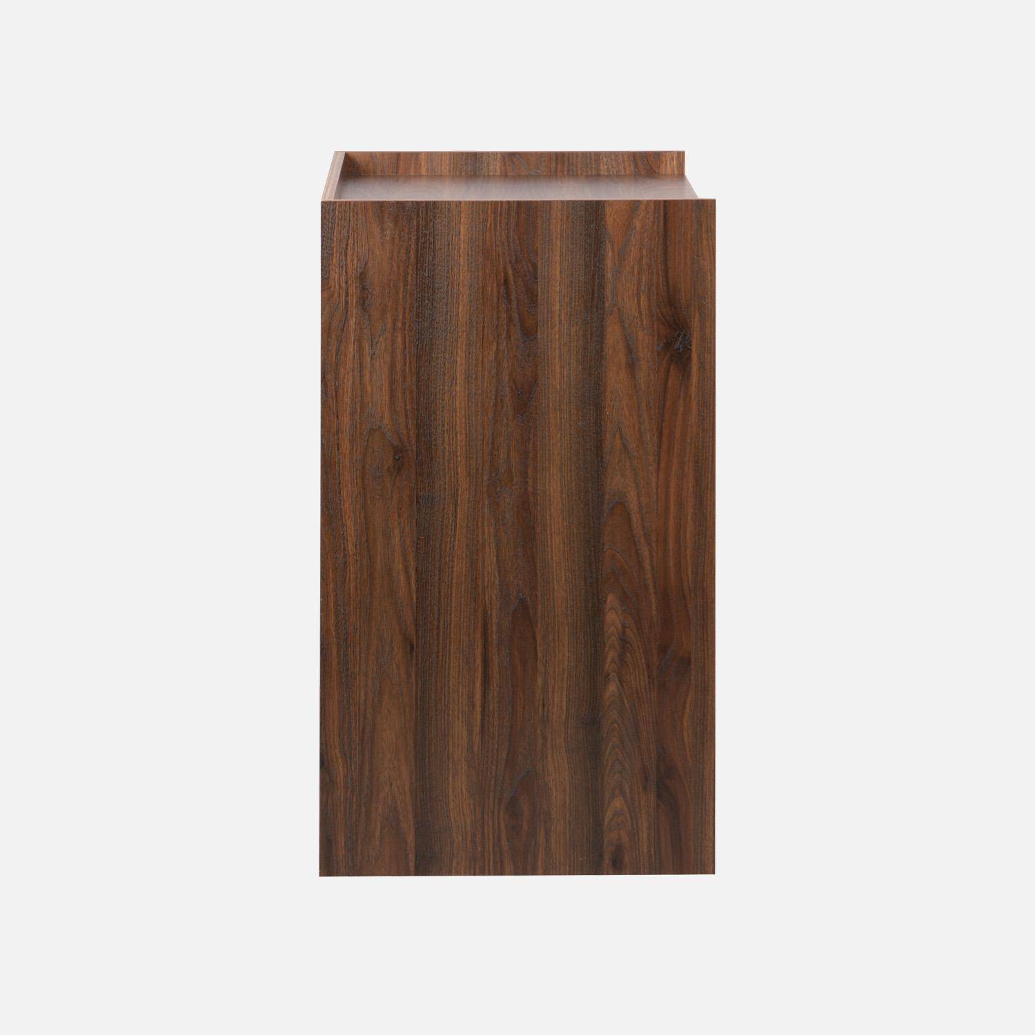 Bureau décor bois 2 casiers de rangement noyer - L 90 x P 45 x H 78 cm - Jules Photo3