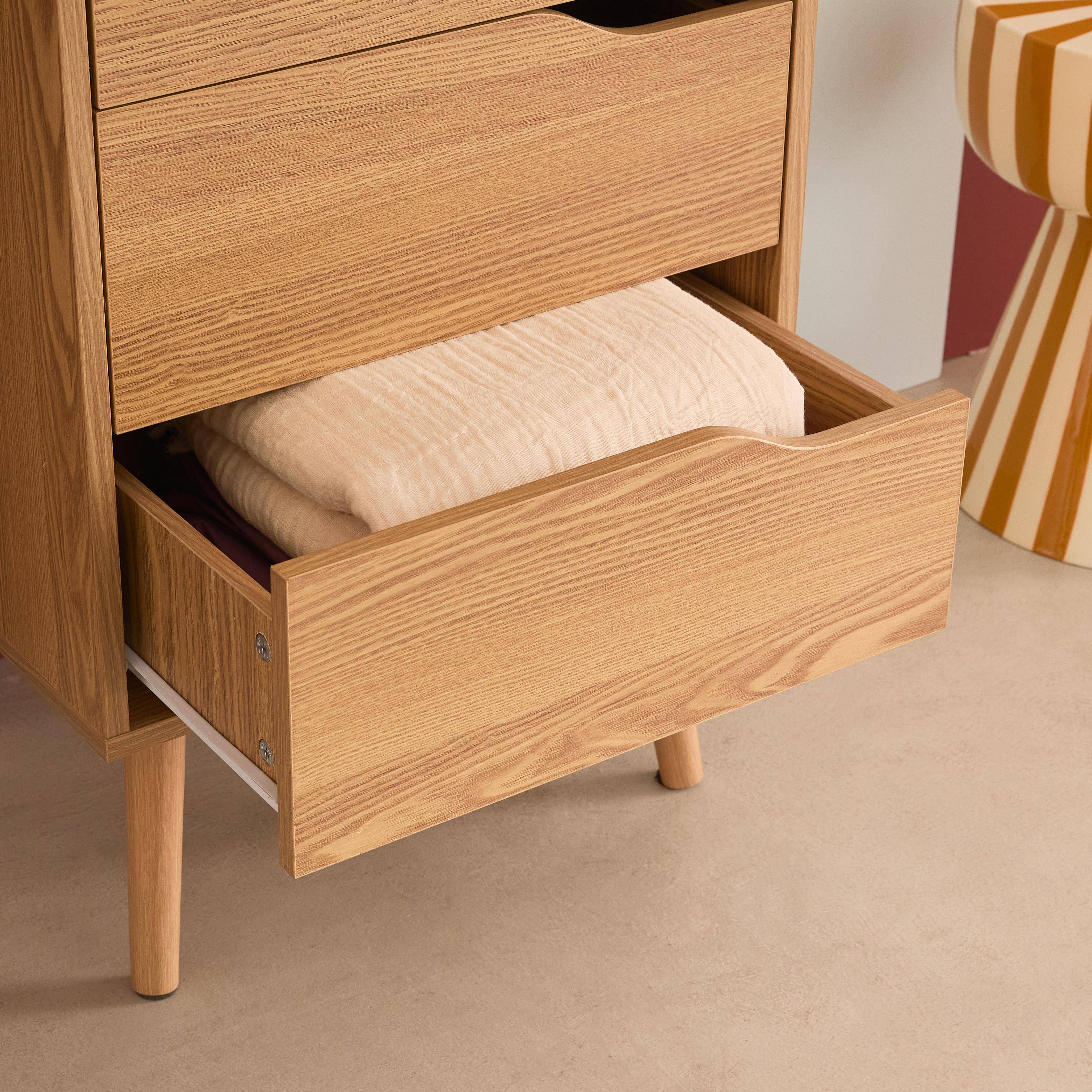 Kommode Holzdekor naturfarben 4 Schubladen - 48 x 39,6 x 96 cm - Nepal,sweeek,Photo4