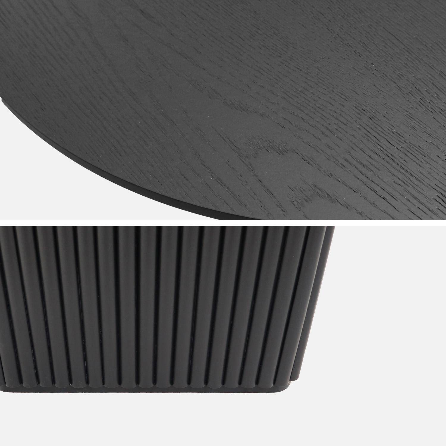 Table basse oblongue bois d'hévéa placage chêne noir - L 122 x P 65 x H 35 cm - Gabrielle Photo3