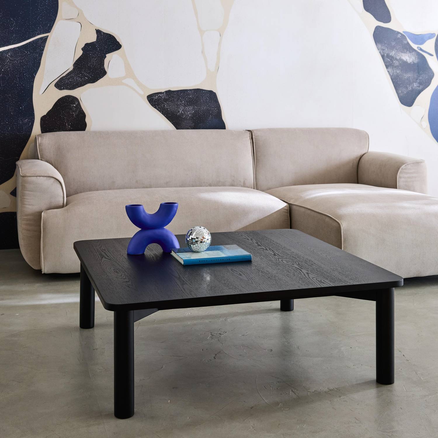 Table basse carrée bois d'hévéa placage chêne noir - 100 x 100 x 35 cm - Solène Photo1 Table basse carrée bois d'hévéa placage chêne noir - 100 x 100 x 35 cm - Solène Photo1