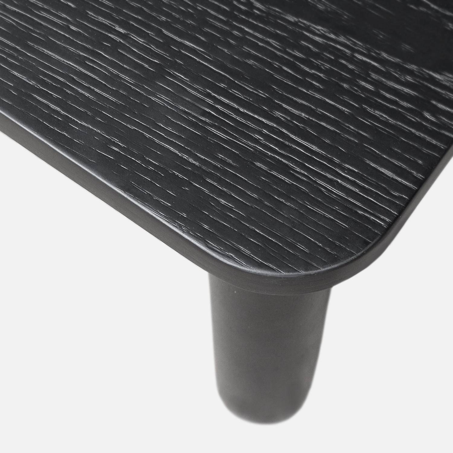 Table basse carrée bois d'hévéa placage chêne noir - 100 x 100 x 35 cm - Solène Photo3