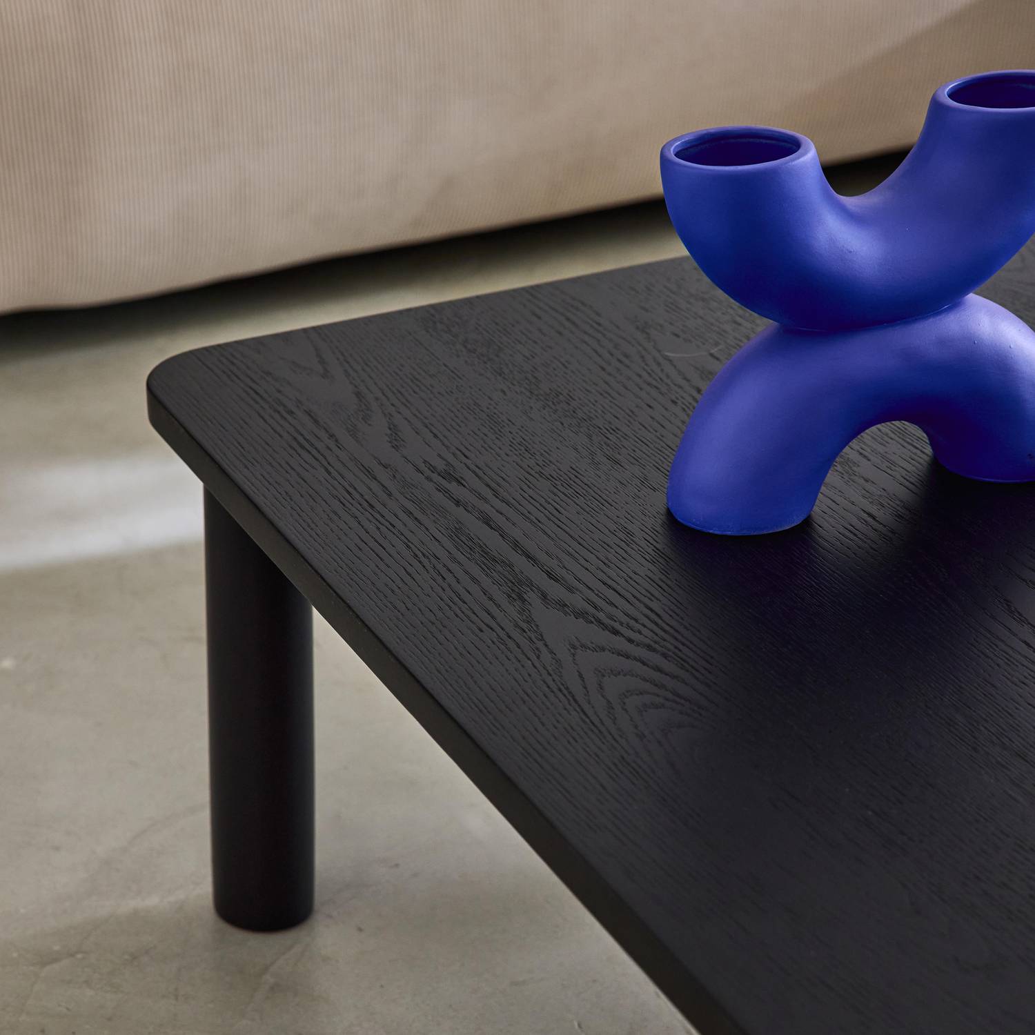 Table basse carrée bois d'hévéa placage chêne noir - 100 x 100 x 35 cm - Solène Photo3 Table basse carrée bois d'hévéa placage chêne noir - 100 x 100 x 35 cm - Solène Photo3