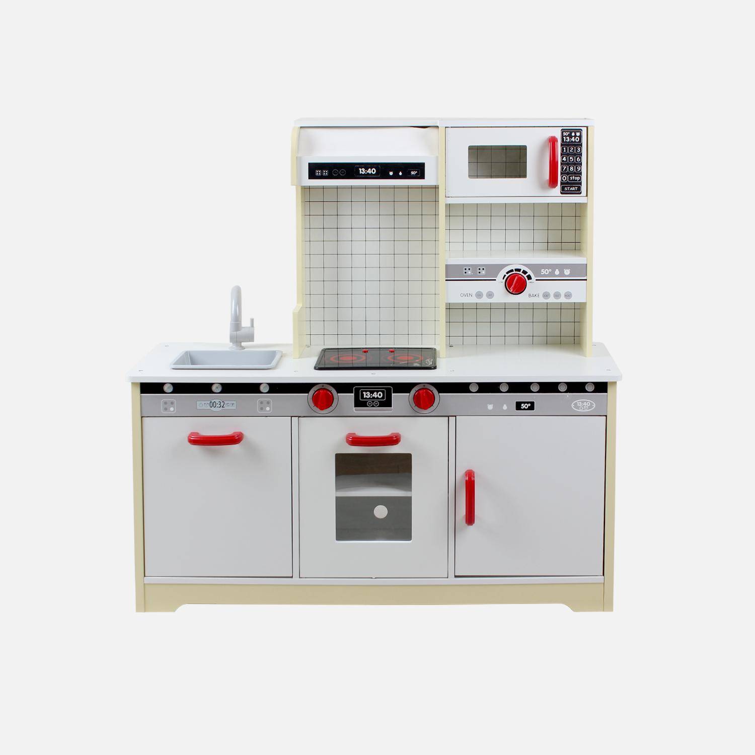 Cuisine en bois jaune pour enfant 3 portes - L 97,2 x P 30 x H 97 cm - Lolly Photo2
