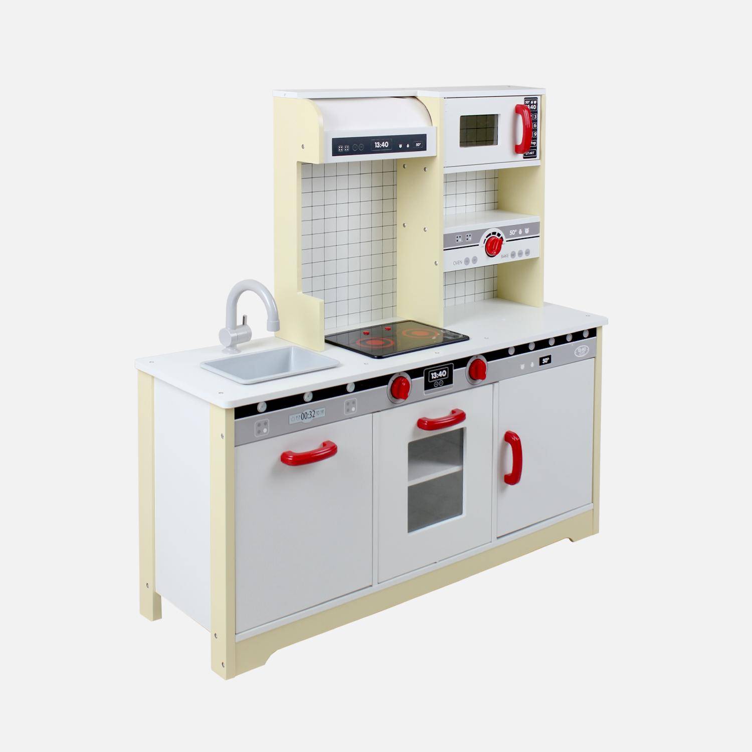 Cuisine en bois jaune pour enfant 3 portes - L 97,2 x P 30 x H 97 cm - Lolly Photo1