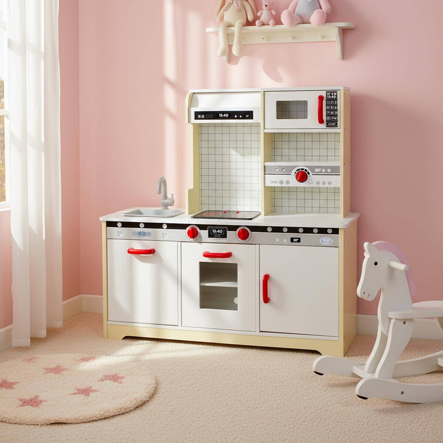 Gele houten kinderkeuken met 3 deuren - L 97,2 x D 30 x H 97 cm - Lolly Photo1