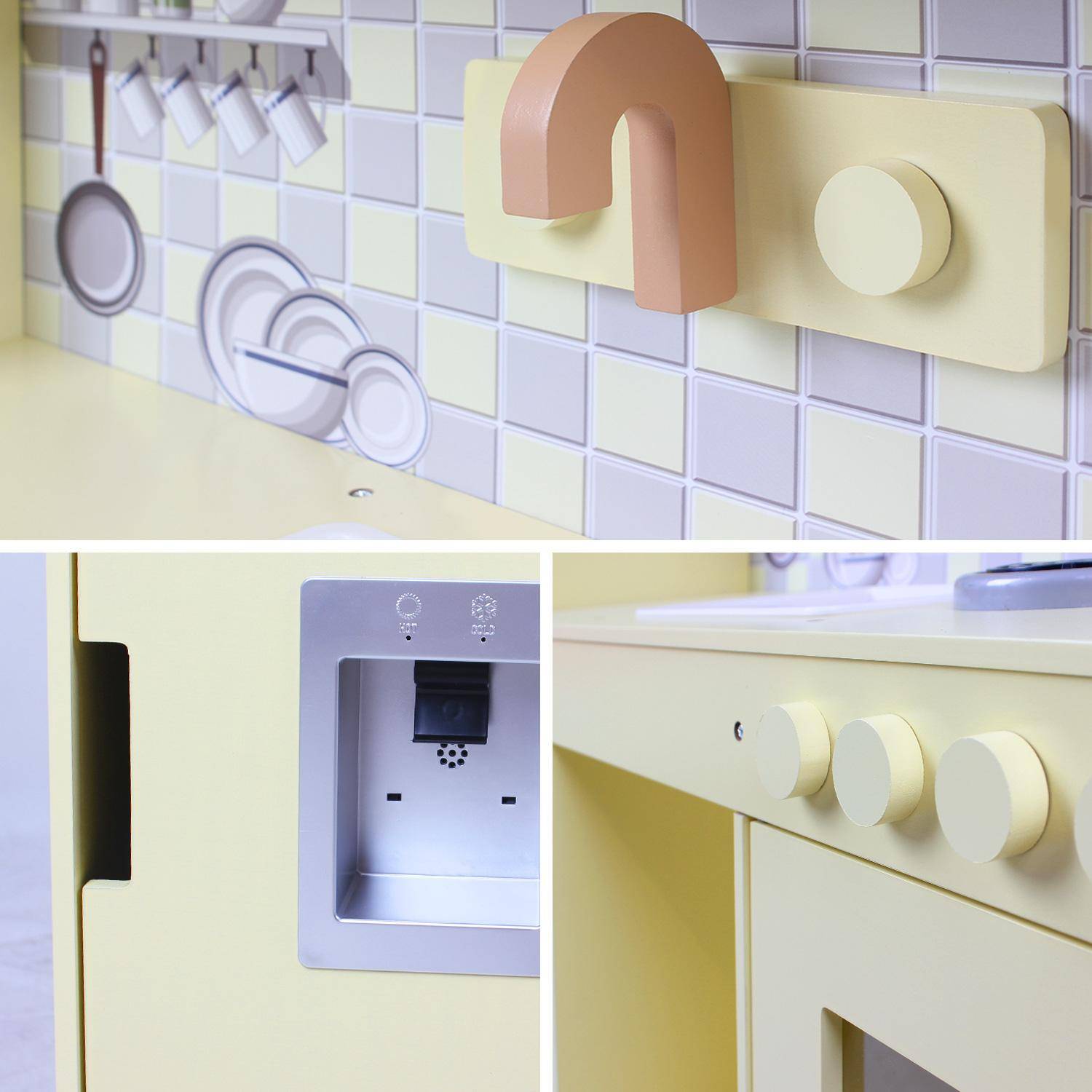 Cuisine en bois pour enfant jaune 2 portes - L 90 x P 30 x H 90 cm - Sunny Photo4