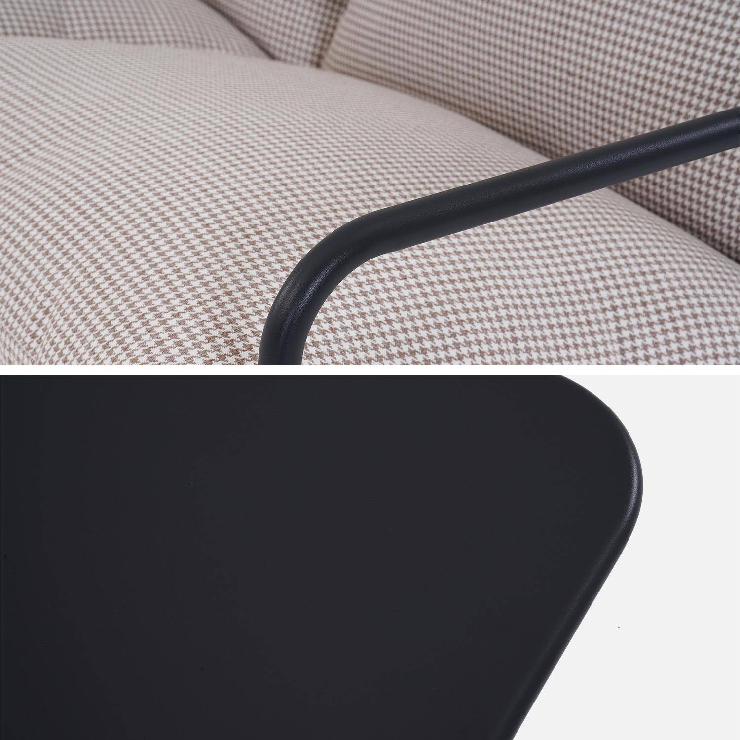 Salon de jardin 4 places avec table en métal, avec des sangles, anthracite et blanc Photo8