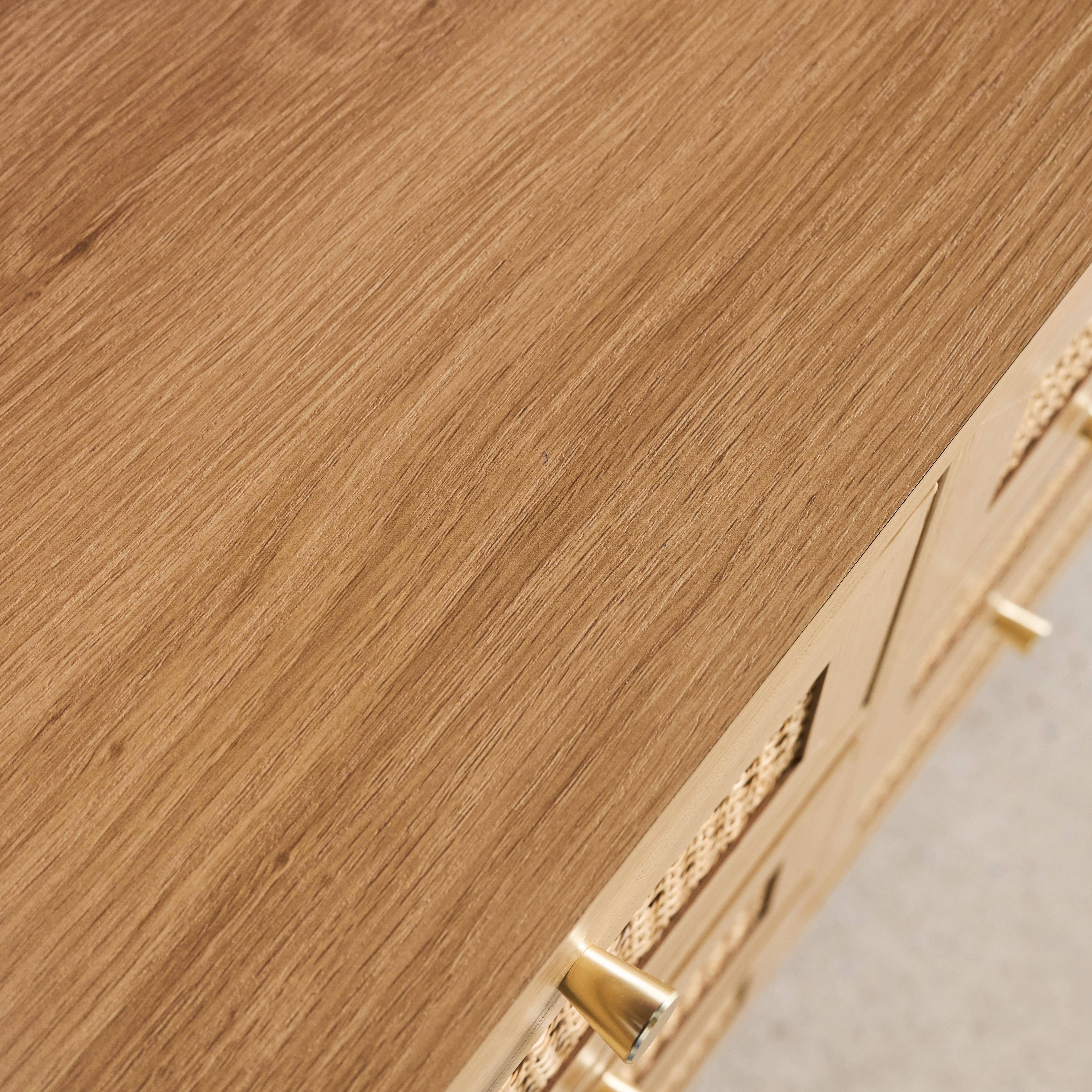 Commode décor bois et cannage 6 tiroirs teinte naturelle - 53 x 33,5 x 12,5 cm - Judith ,sweeek,Photo6