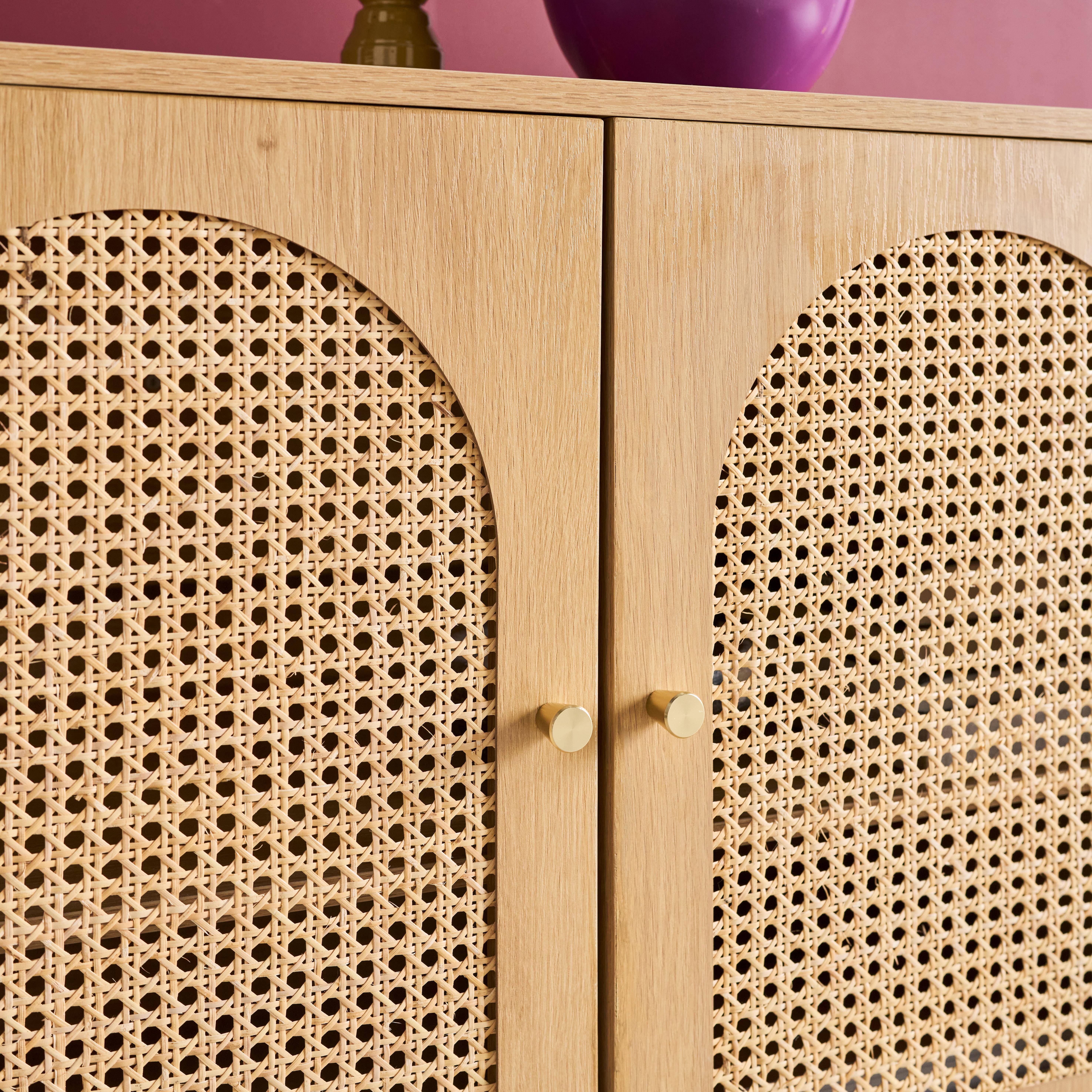 Aparador decor madeira e palhinha 3 portas, 120cm, Judith, Natural, 120x40x75 cm,sweeek,Photo5