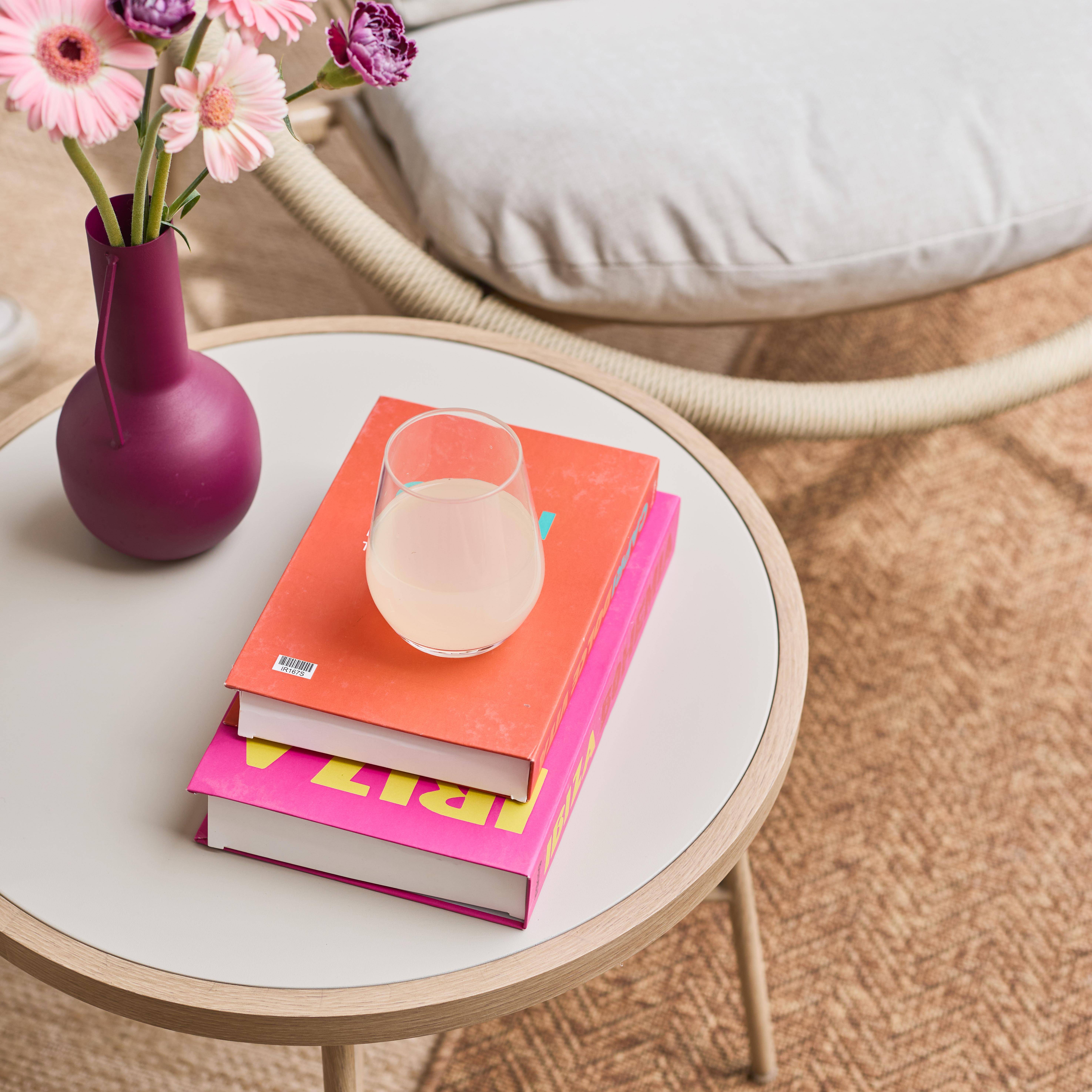 2er-Set Gartensessel mit Tisch, aus Stahl und Rattan, beige, 79 x 92 x 79 cm - Narola,sweeek,Photo5