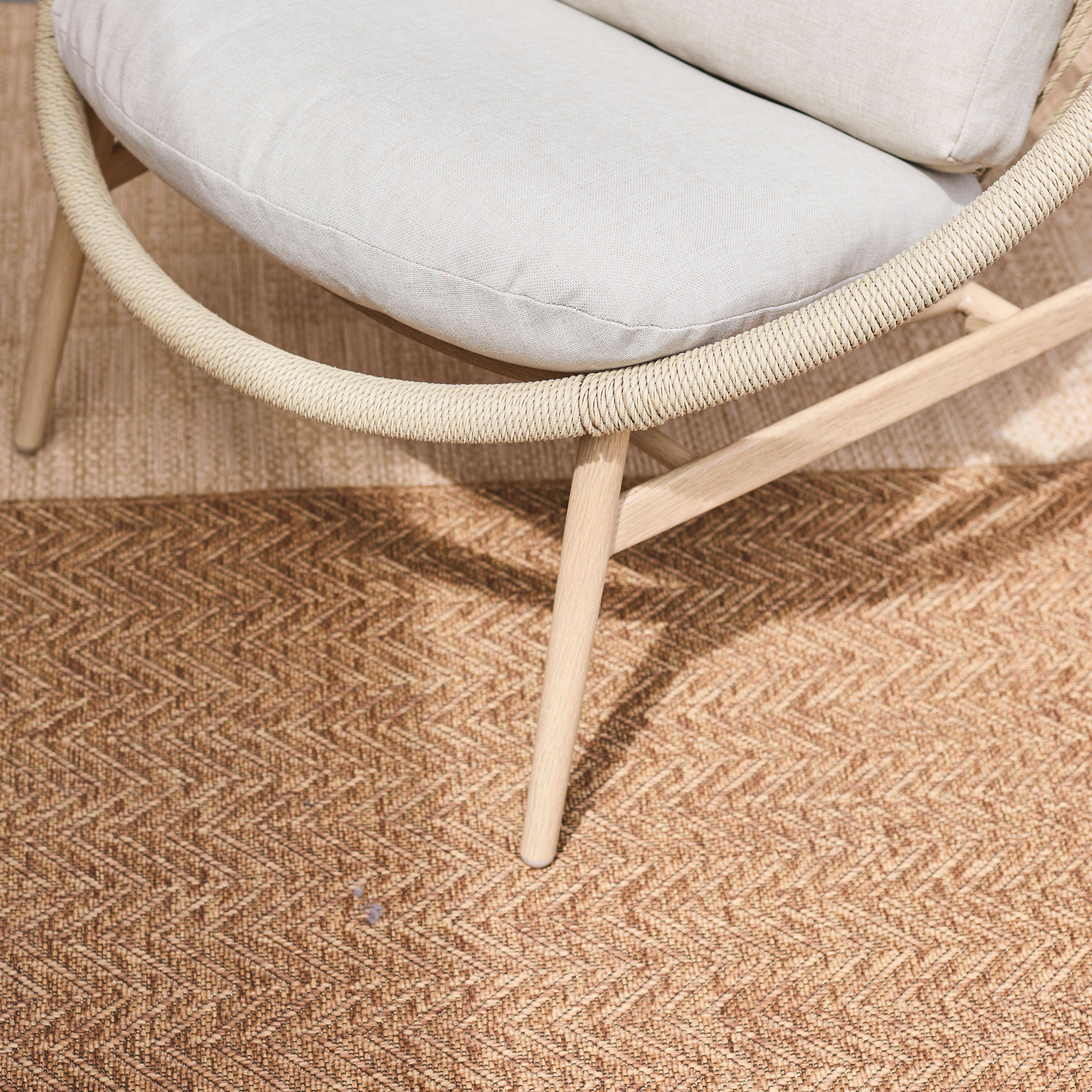 Conjunto de jardín con 2 sillones de ratán y mesa de acero, 2 plazas Beige - 92x80x75 cm Photo7
