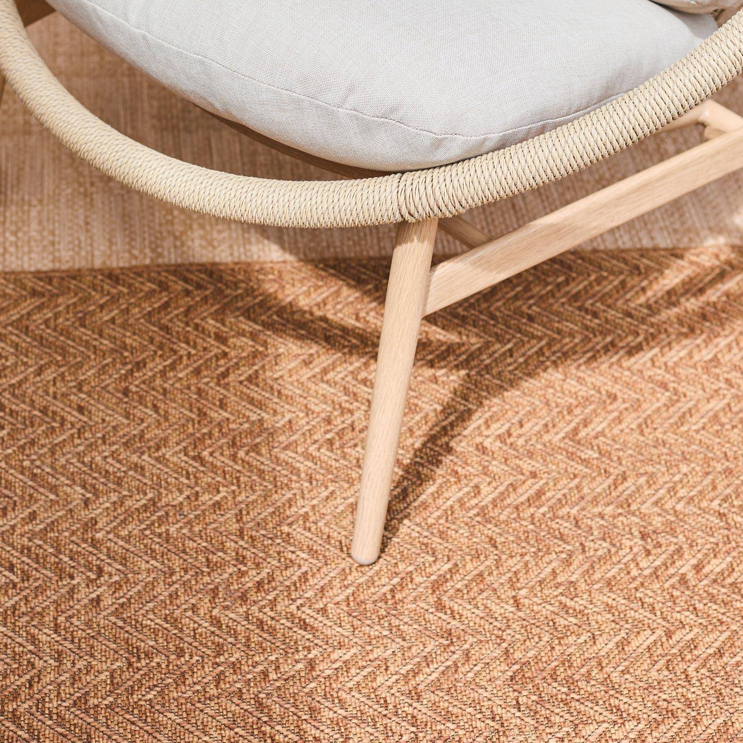 Set de 2 fauteuils de jardin avec table acier et rotin beige, 79x92x79cm - Narola,sweeek,Photo3