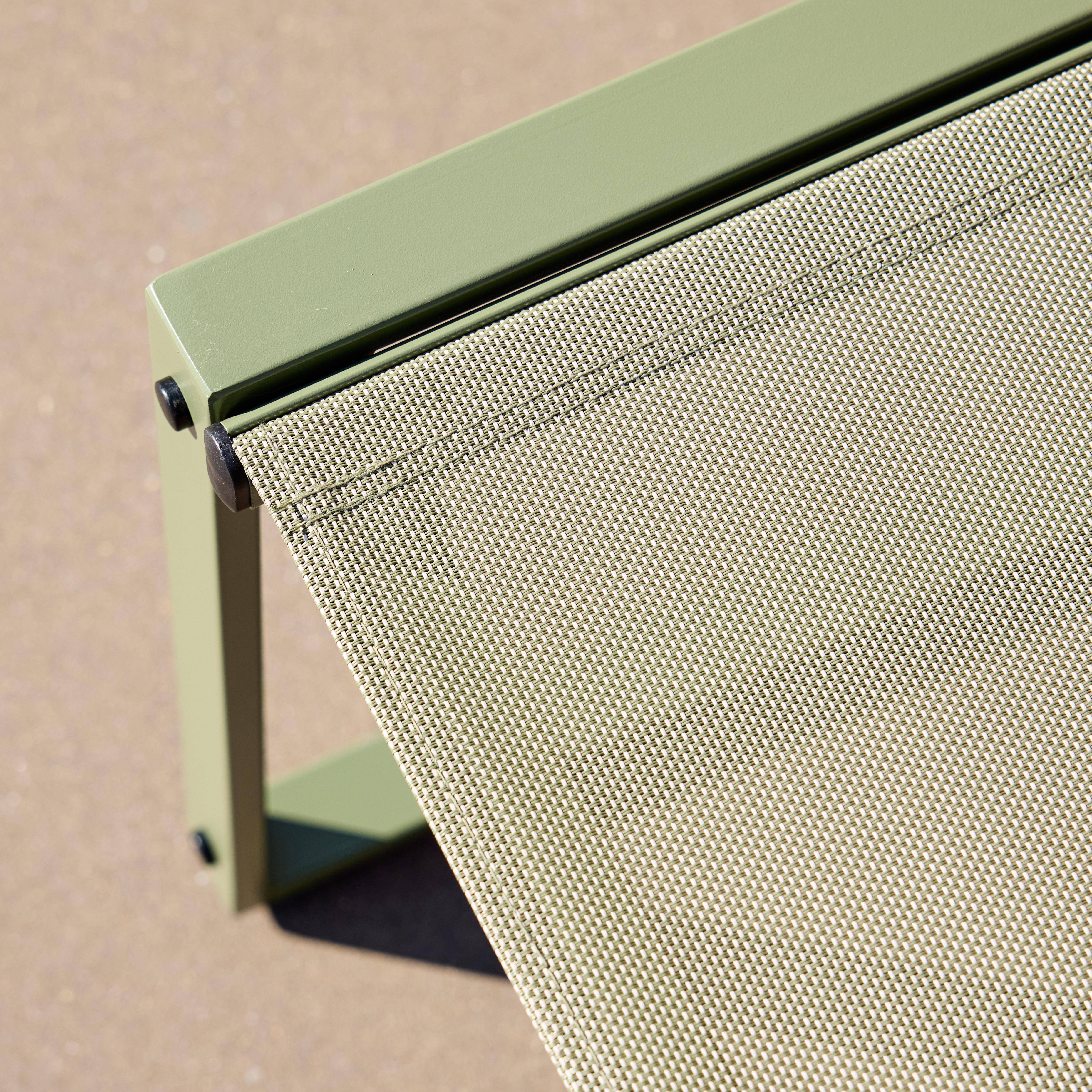 Tuintafel + 4 zitplaatsen inschuifbare set van staal en textileen kaki 125 x 55 x 74,5 cm- Tavena,sweeek,Photo6