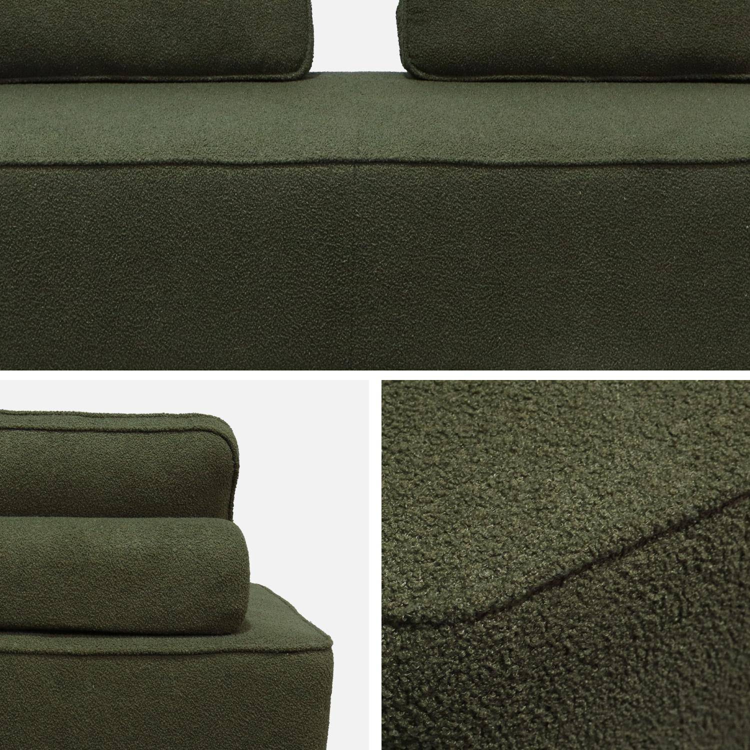 Ensemble chauffeuses pour canapé modulable 3 places bouclette kaki - Bao Photo4