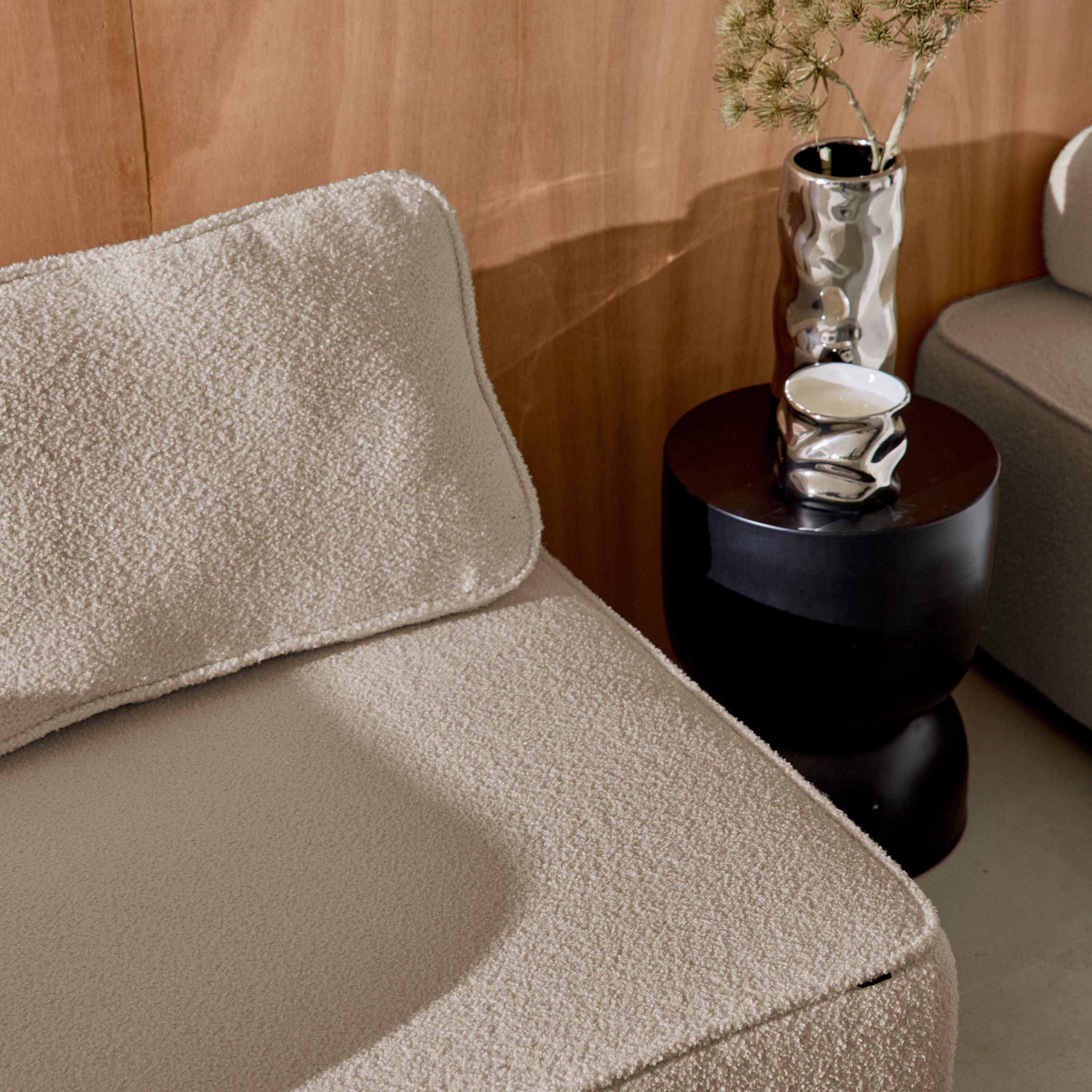 Sofá modular en tejido borreguito, 4 plazas, Bao, Beige, 180x90x74 cm,sweeek,Photo8