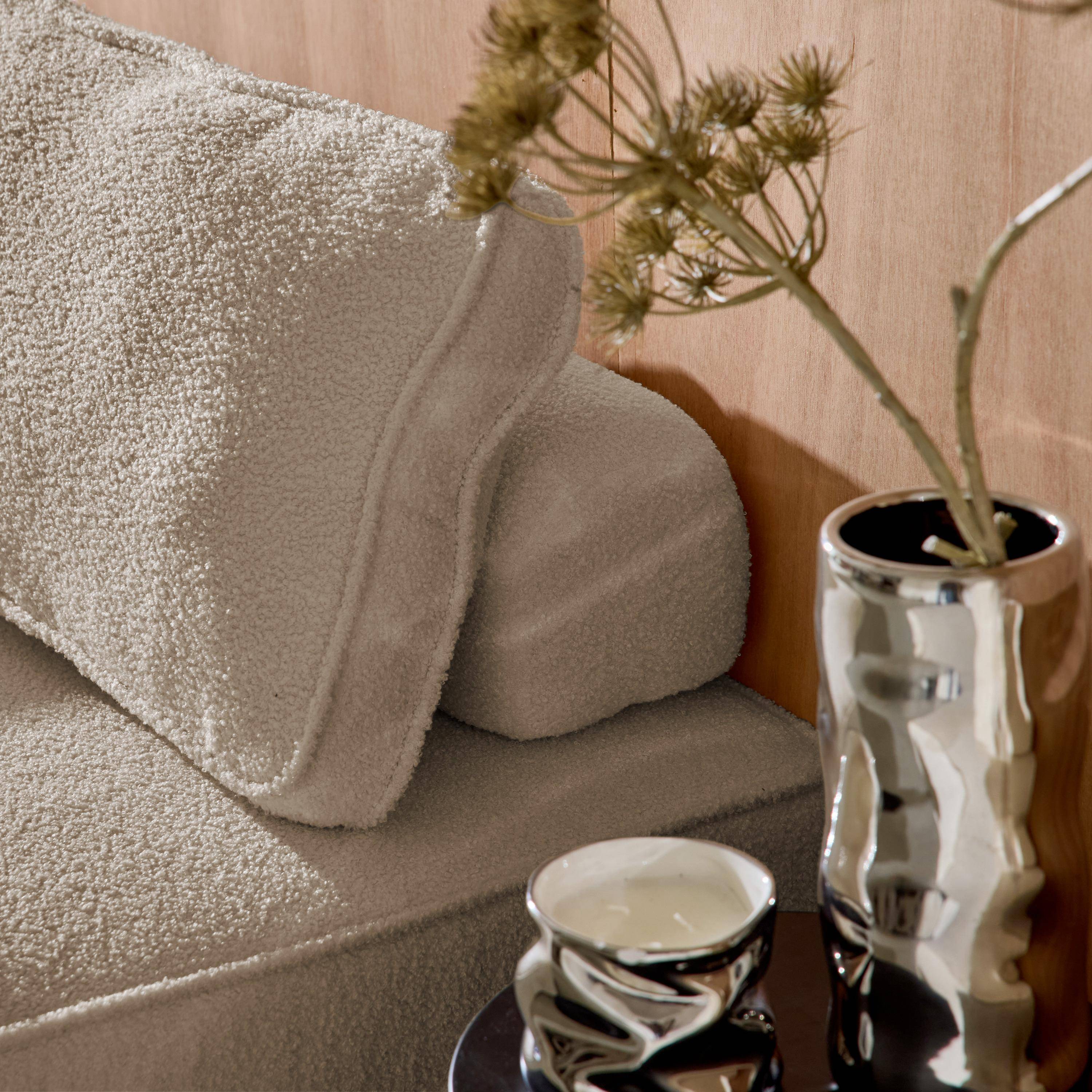 Sofá modular en tejido borreguito, 4 plazas, Bao, Beige, 180x90x74 cm,sweeek,Photo6